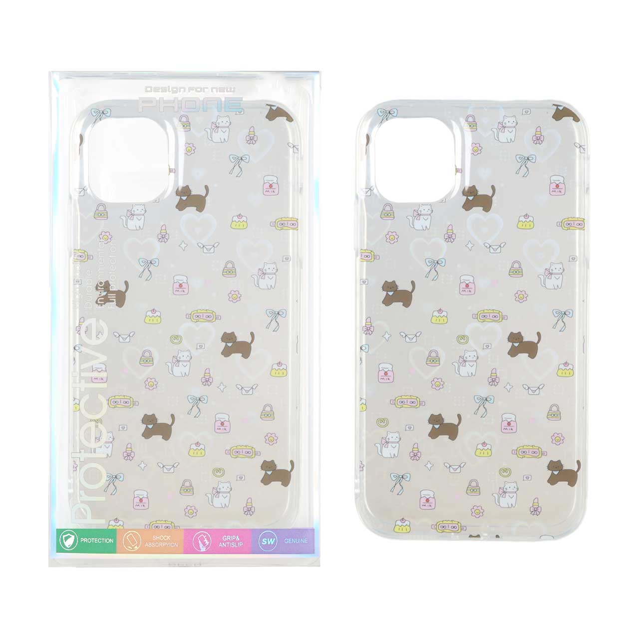 1507192 قاب هولوگرامی قلبی پشت سخت دور ژله ای Apple iPhone 11 - طرح 78 (پک دار) - تصویر 1