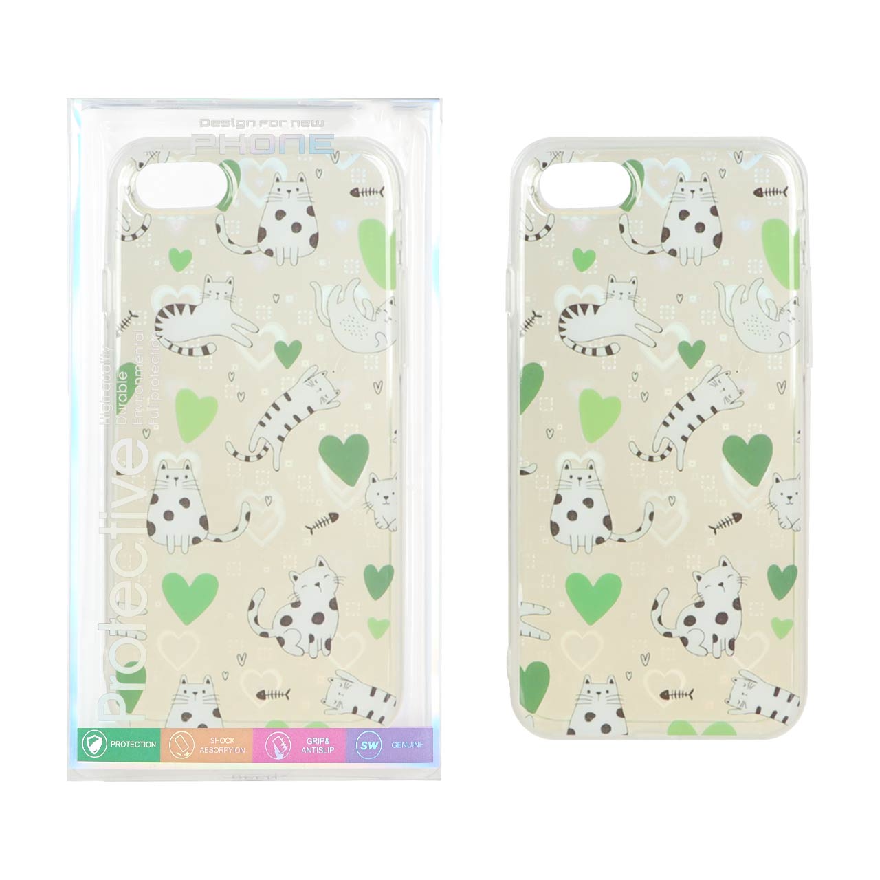 1507198 قاب هولوگرامی قلبی پشت سخت دور ژله ای Apple iPhone 7 / iPhone 8 / iPhone SE (2020) - طرح 81 (پک دار) - تصویر 1