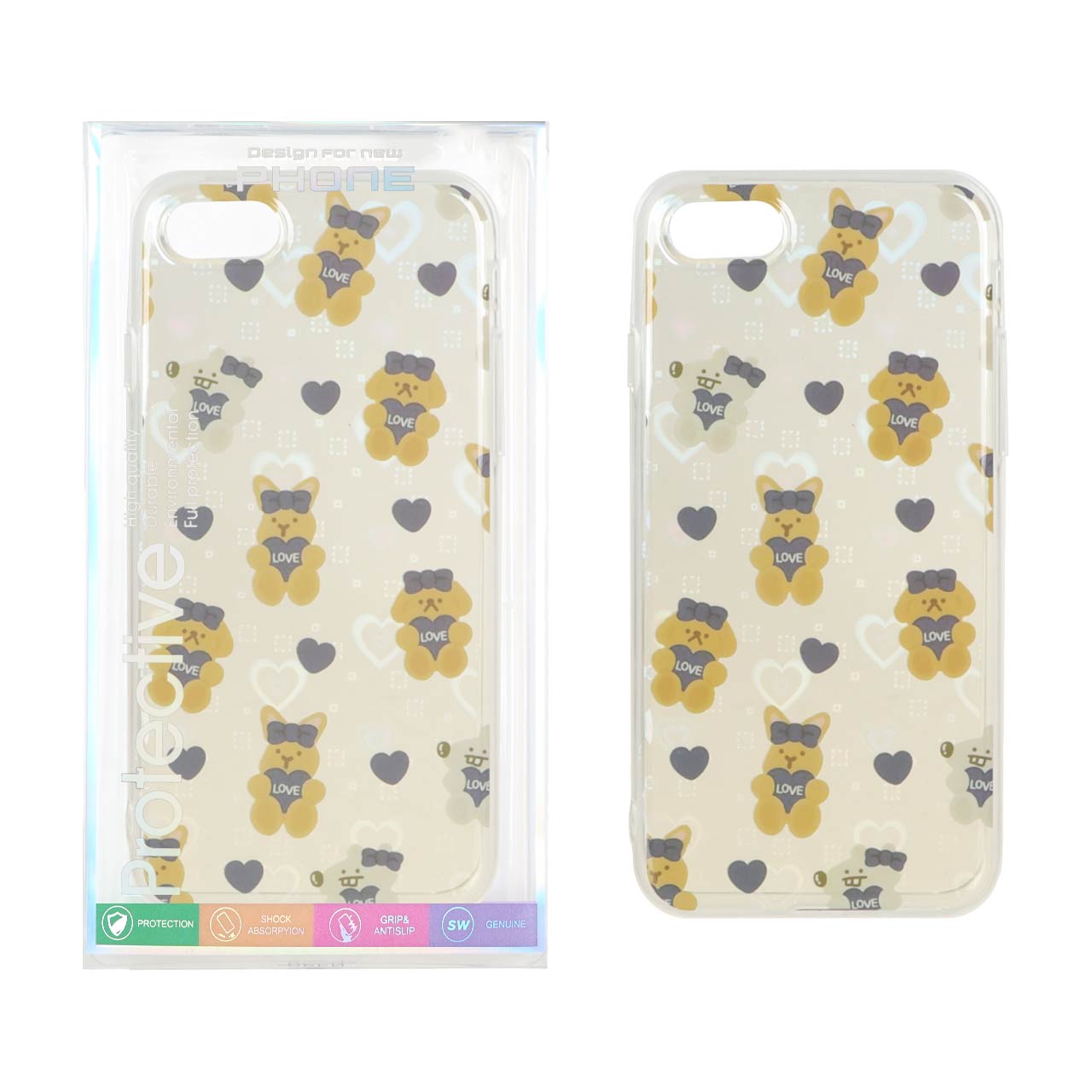 1507200 قاب هولوگرامی قلبی پشت سخت دور ژله ای Apple iPhone 7 / iPhone 8 / iPhone SE (2020) - طرح 82 (پک دار) - تصویر 1