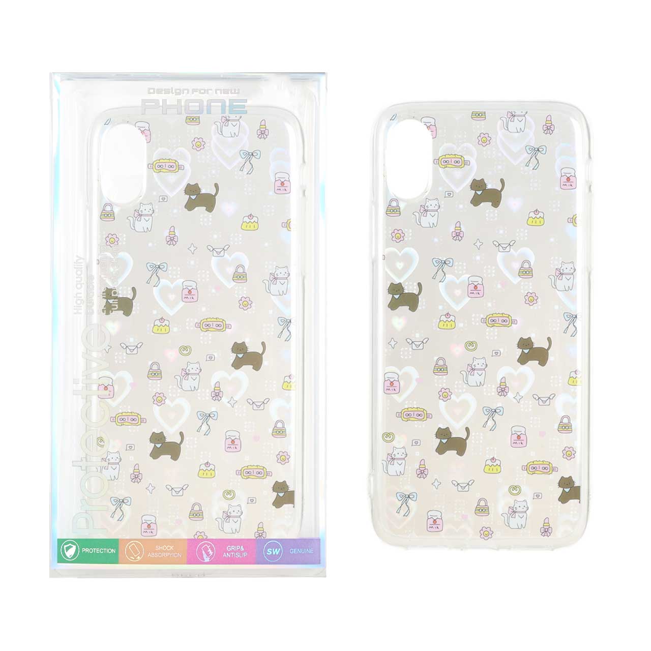 1507246 قاب هولوگرامی قلبی پشت سخت دور ژله ای Apple iPhone X / iPhone XS - طرح 105 (پک دار) - تصویر 1