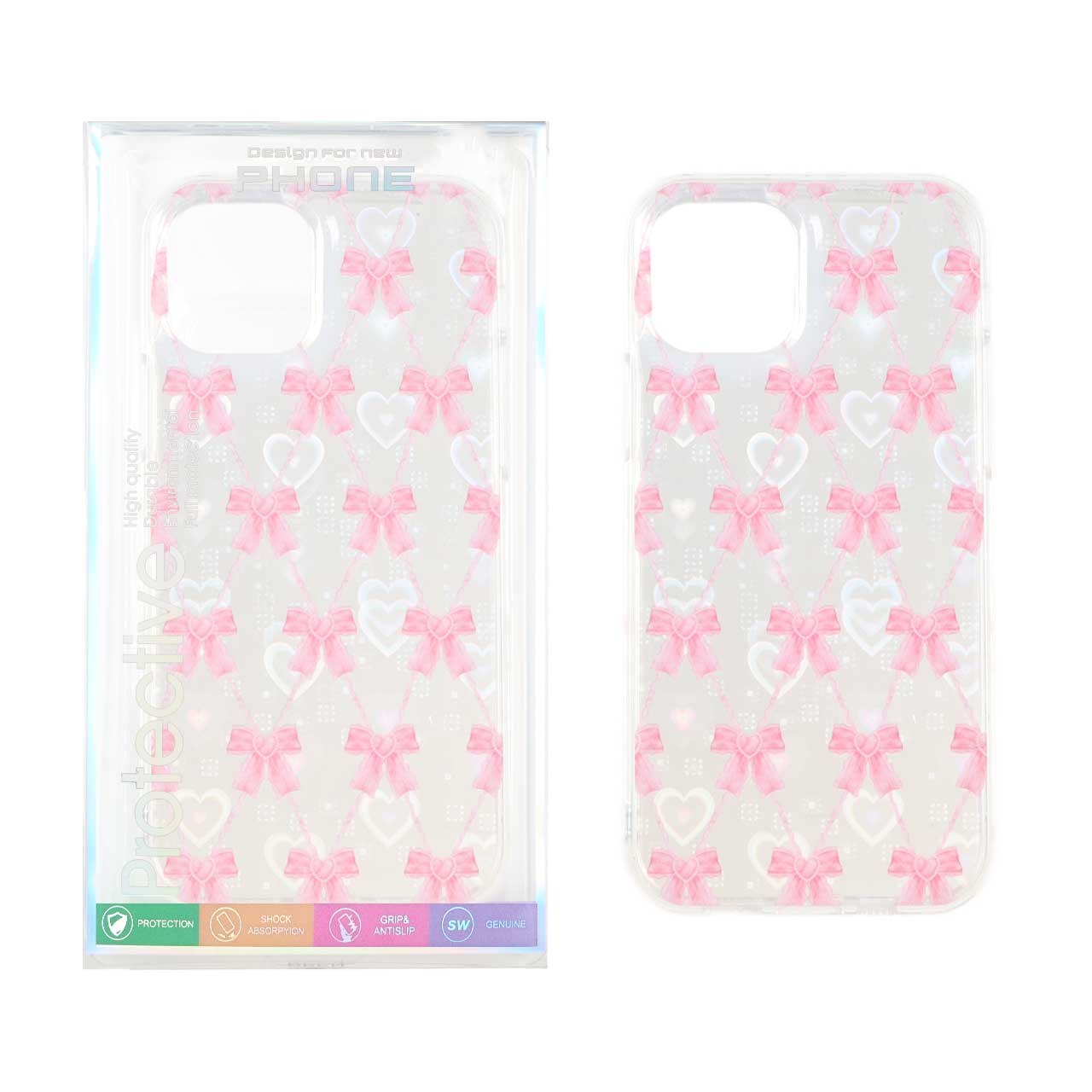 1507290 قاب هولوگرامی قلبی پشت سخت دور ژله ای Apple iPhone 12 Pro / iPhone 12 - طرح 127 (پک دار) - تصویر 1