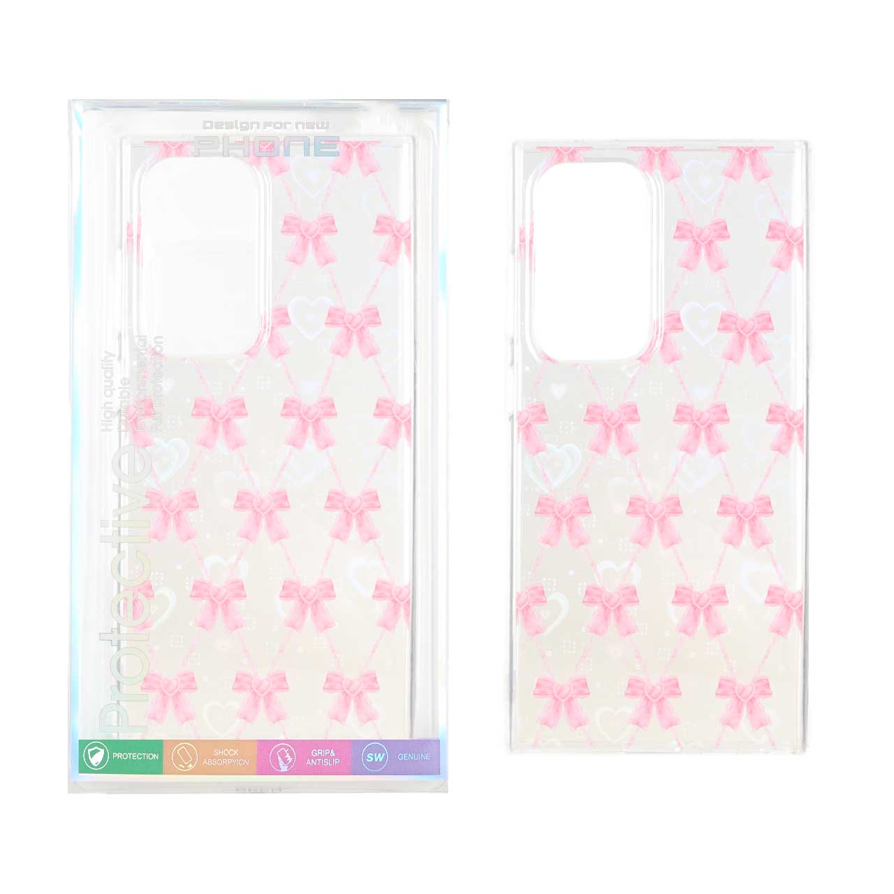 1507296 قاب هولوگرامی قلبی پشت سخت دور ژله ای Samsung Galaxy S24 Ultra - طرح 130 (پک دار) - تصویر 1