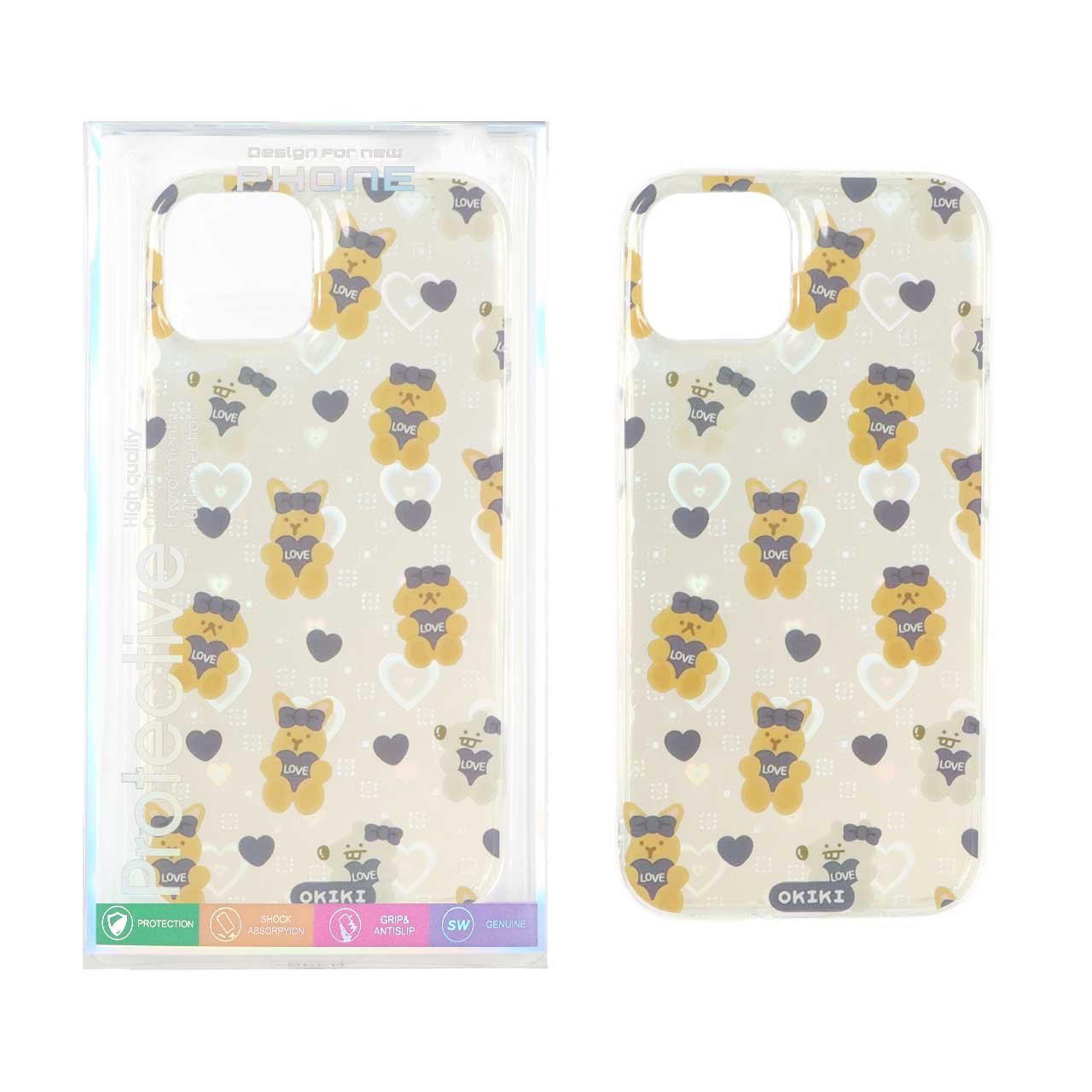 1507298 قاب هولوگرامی قلبی پشت سخت دور ژله ای Apple iPhone 13 / iPhone 14 - طرح 131 (پک دار) - تصویر 1