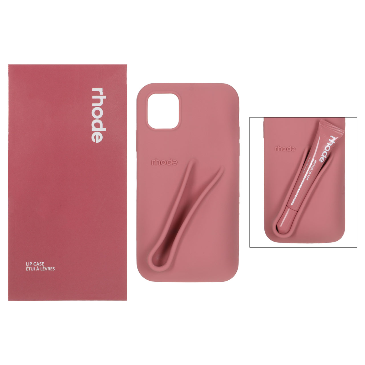 1507552 قاب سیلیکونی پاک کنی اورجینال rhode با ست لیپ گلاس Apple iPhone 11 - کالباسی (پک دار) - تصویر 1