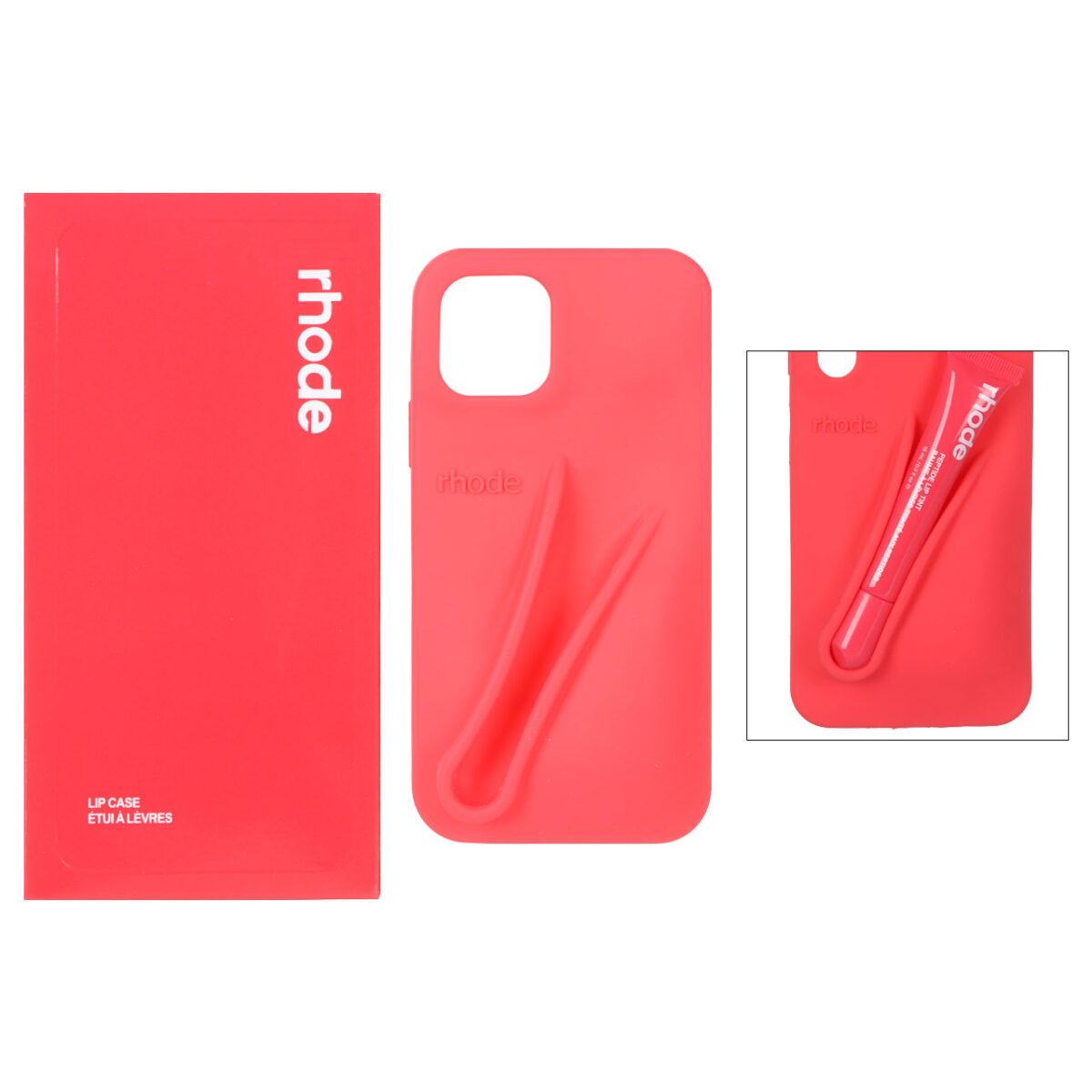 قاب سیلیکونی پاک کنی اورجینال rhode با ست لیپ گلاس Apple iPhone 11 Pro - قرمز (پک دار) - تصویر 1