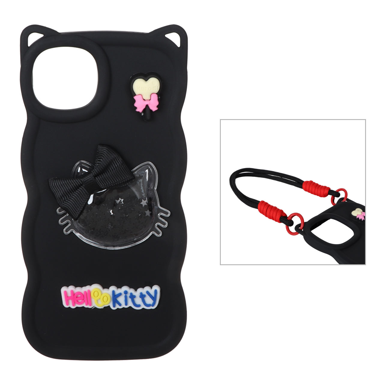 1511304 قاب کنگره ای Kitty آکواریومی با بند مچی Apple iPhone X Max / iPhone XS Max - مشکی - تصویر 1