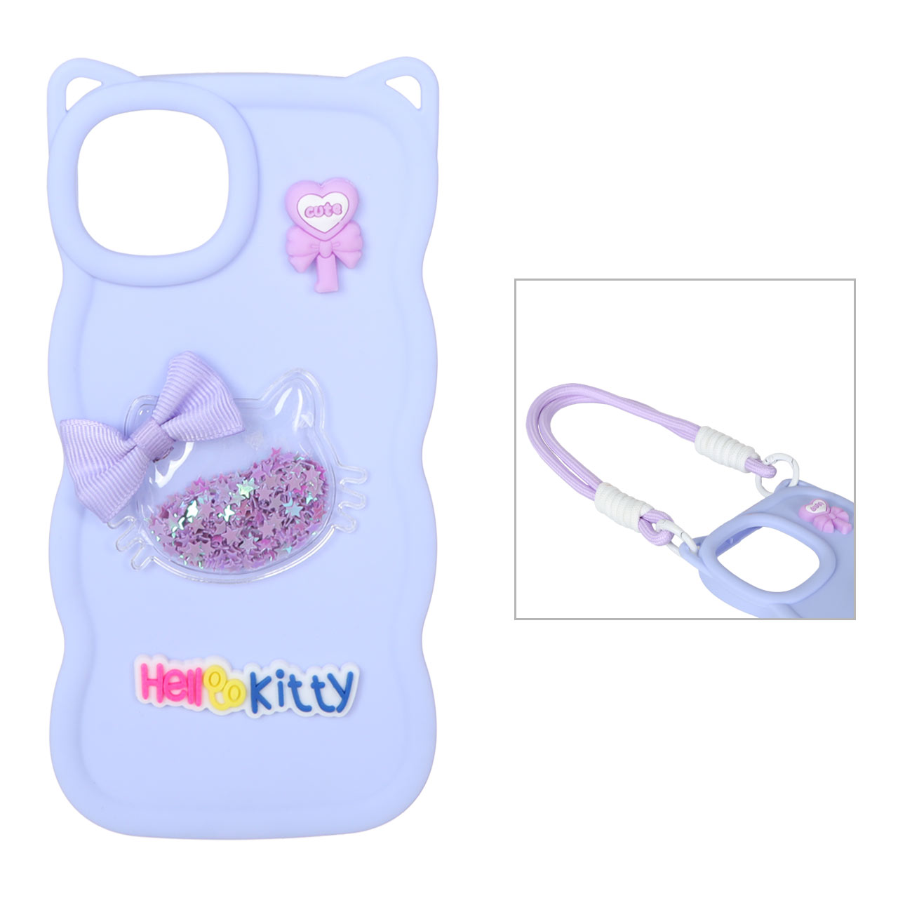 1511314 قاب کنگره ای Kitty آکواریومی با بند مچی Apple iPhone X Max / iPhone XS Max - یاسی - تصویر 1