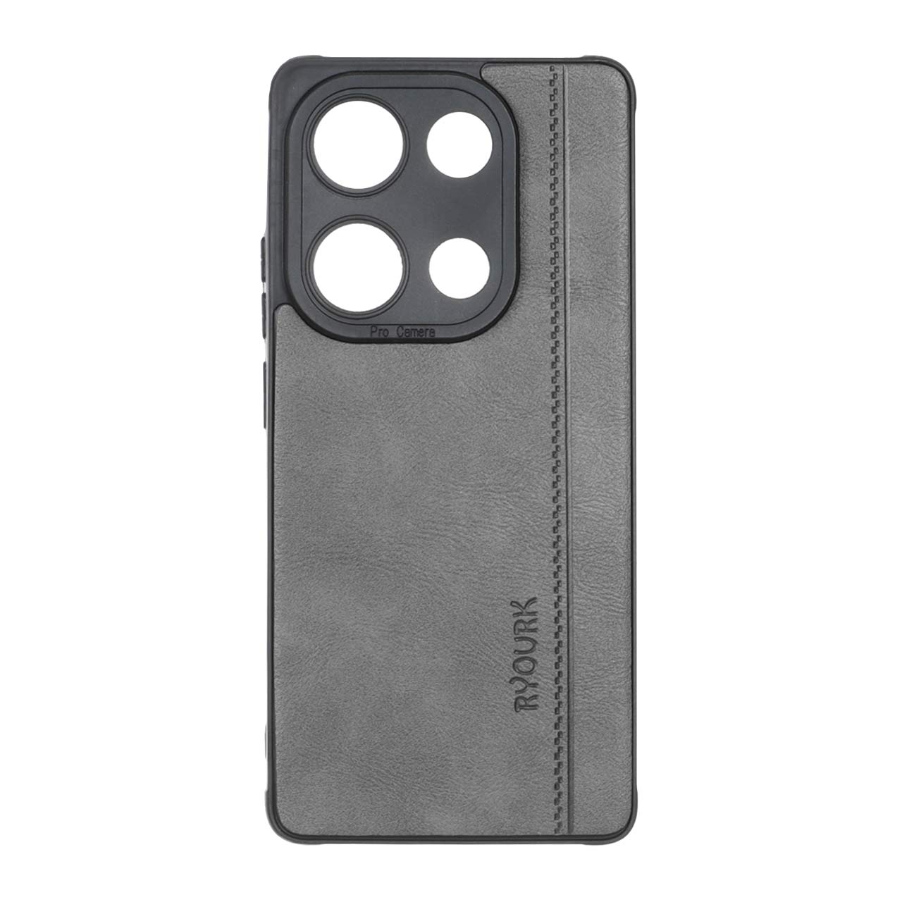 1512438 قاب طرح چرم RYOURK مدل Xiaomi Redmi Note 14S / Note 13 Pro 4G / Poco M6 Pro 4G - خاکستری - تصویر 1