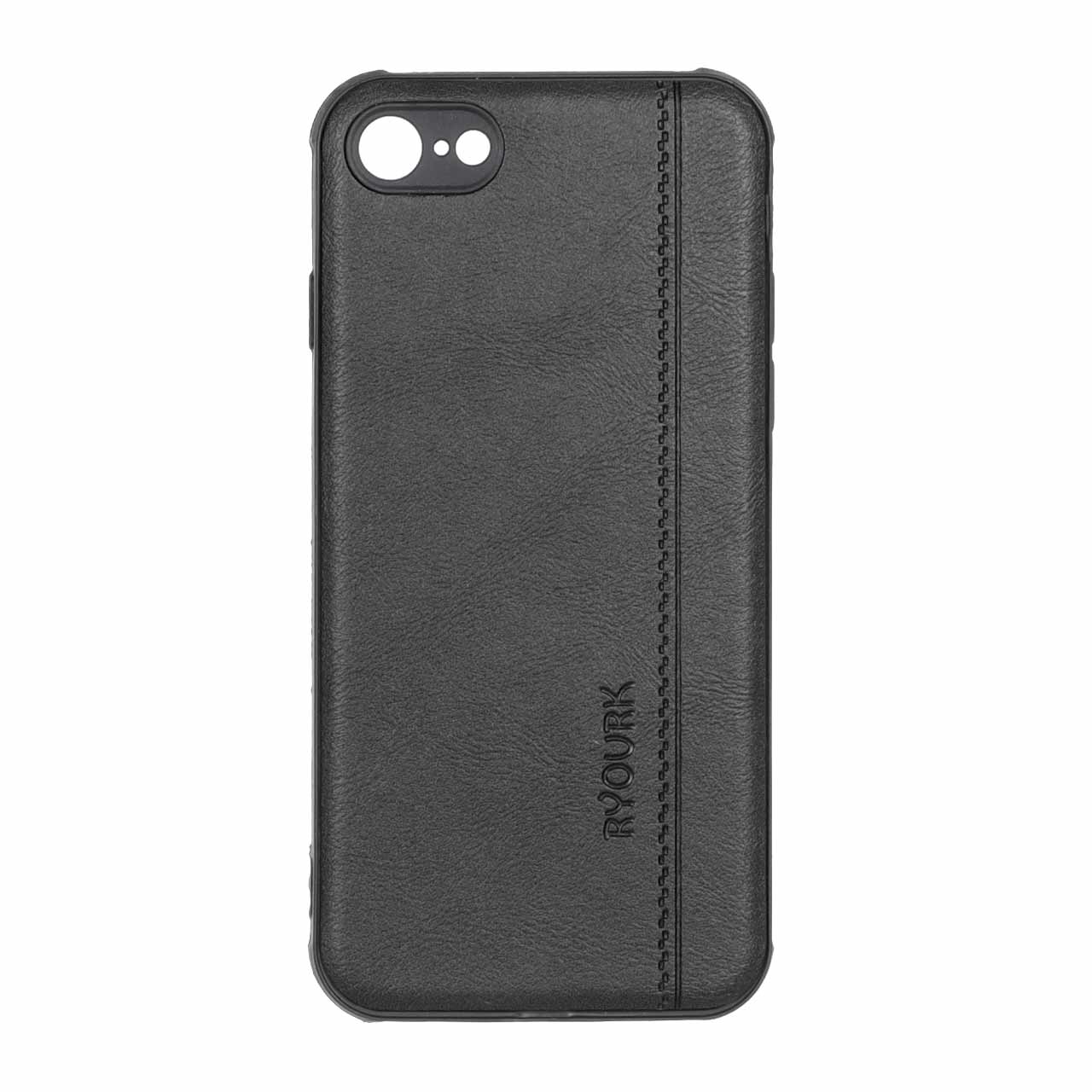 1512692 قاب طرح چرم RYOURK مدل Apple iPhone 7 / iPhone 8 / iPhone SE (2020) - مشکی - تصویر 1