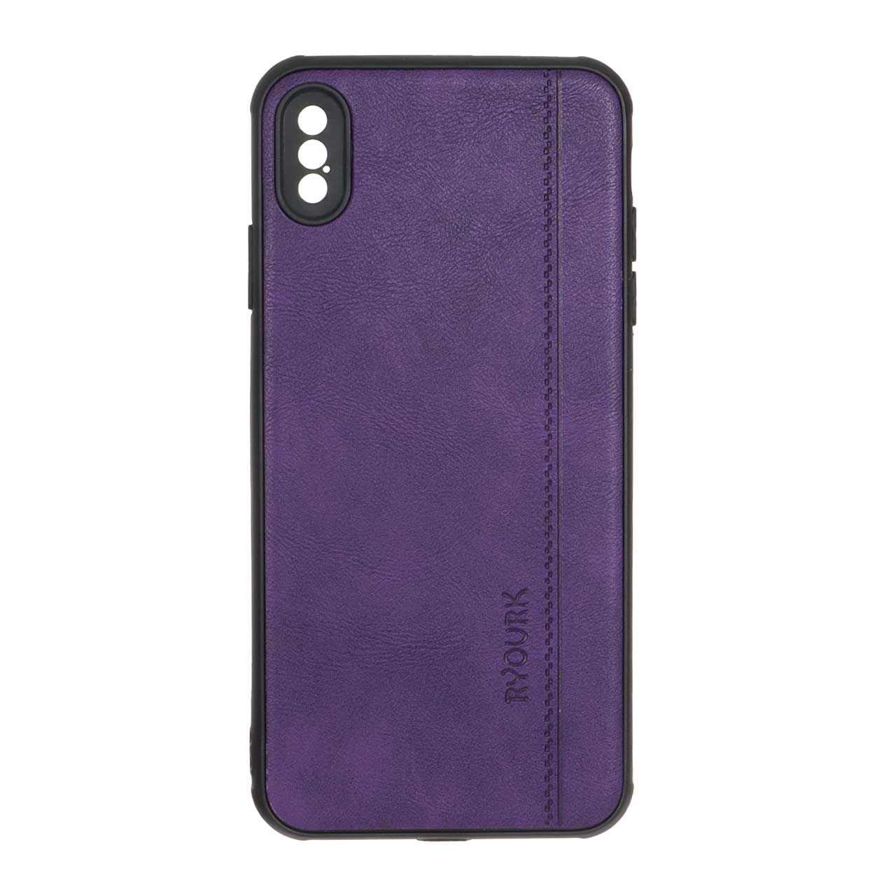 1512738 قاب طرح چرم RYOURK مدل Apple iPhone X Max / iPhone XS Max - بنفش - تصویر 1
