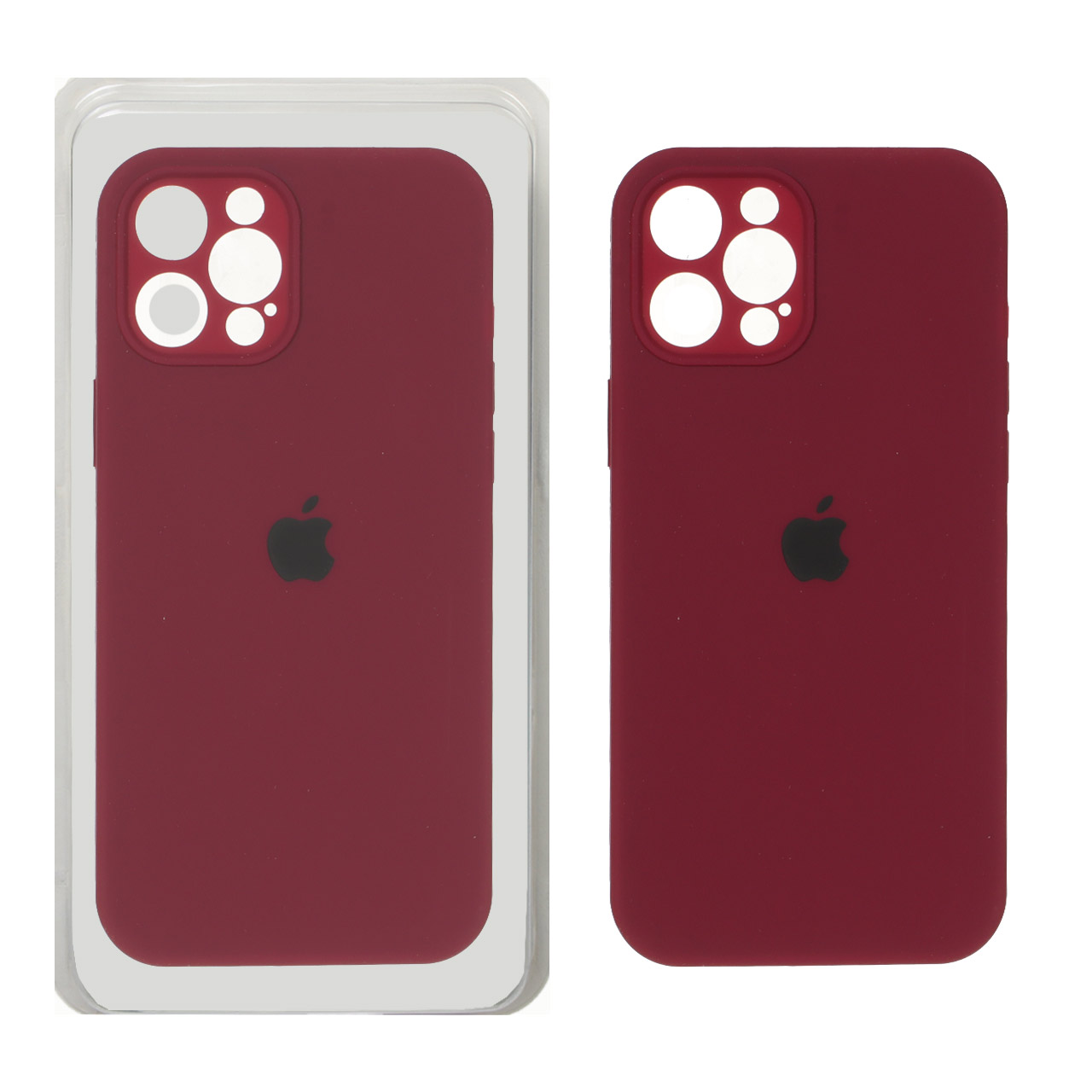 1516928 قاب سیلیکونی پاک کنی محافظ لنزدار اورجینال Apple iPhone 12 Pro Max - زرشکی (پک دار) - NTC - تصویر 1