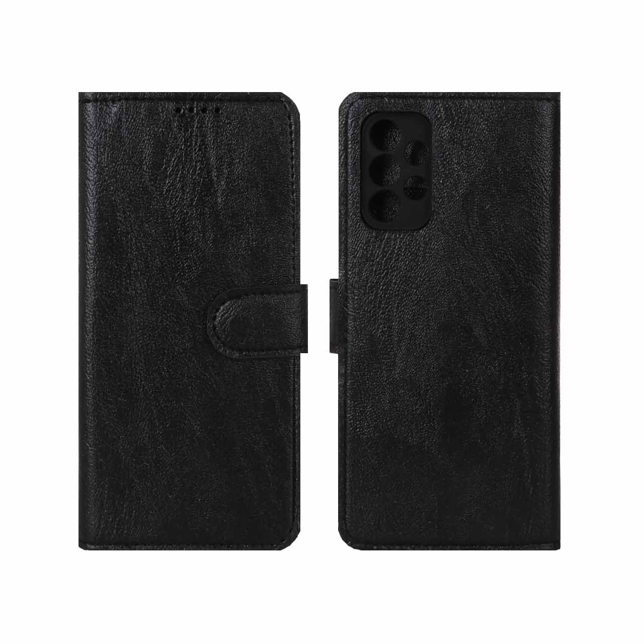 1517092 کیف موبایل چرمی مگنتی محافظ لنزدار Samsung Galaxy A23 - مشکی - تصویر 1