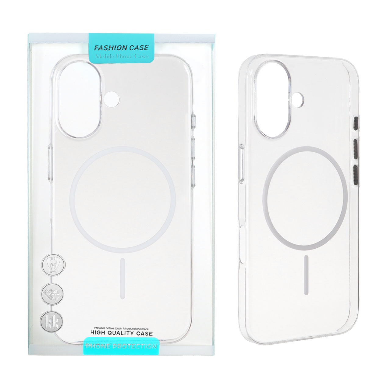 1520890 قاب شفاف MagSafe دکمه فلزی Apple iPhone 16 - سفید (پک دار) - تصویر 1