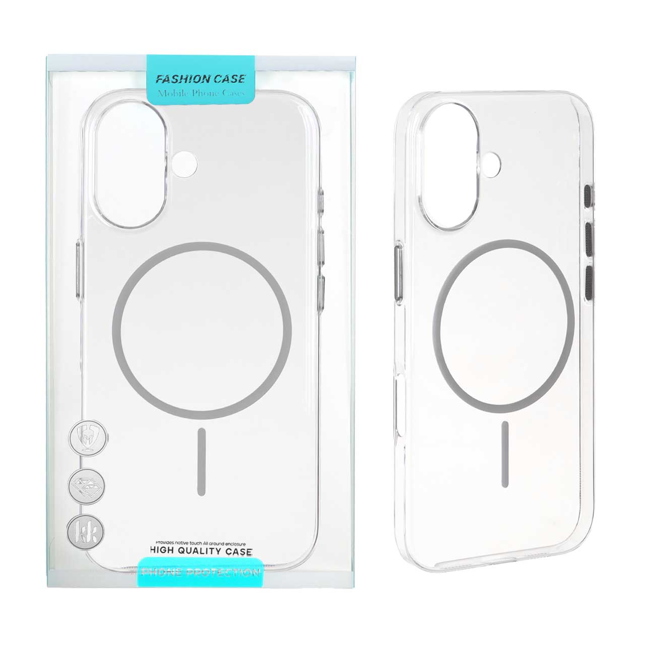 1520894 قاب شفاف MagSafe دکمه فلزی Apple iPhone 16 - طوسی (پک دار) - تصویر 1