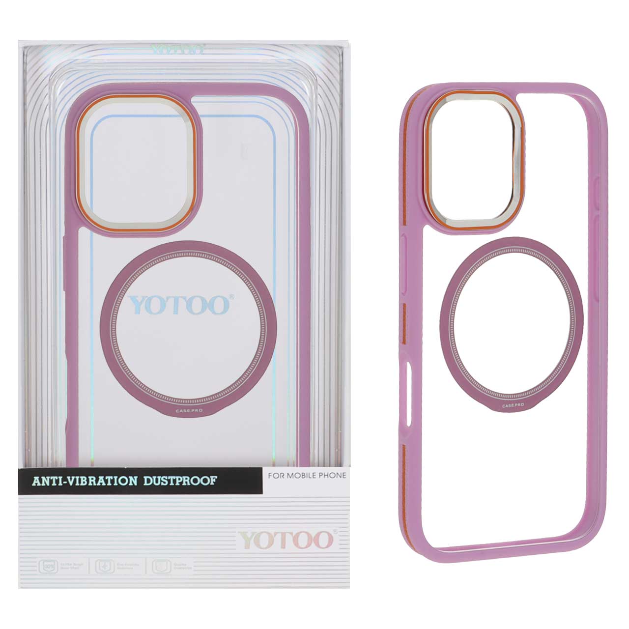 1521086 قاب اورجینال Yotoo شفاف MagSafe لنز فلزی Apple iPhone 16 - یاسی (پک دار) - NTC - تصویر 1