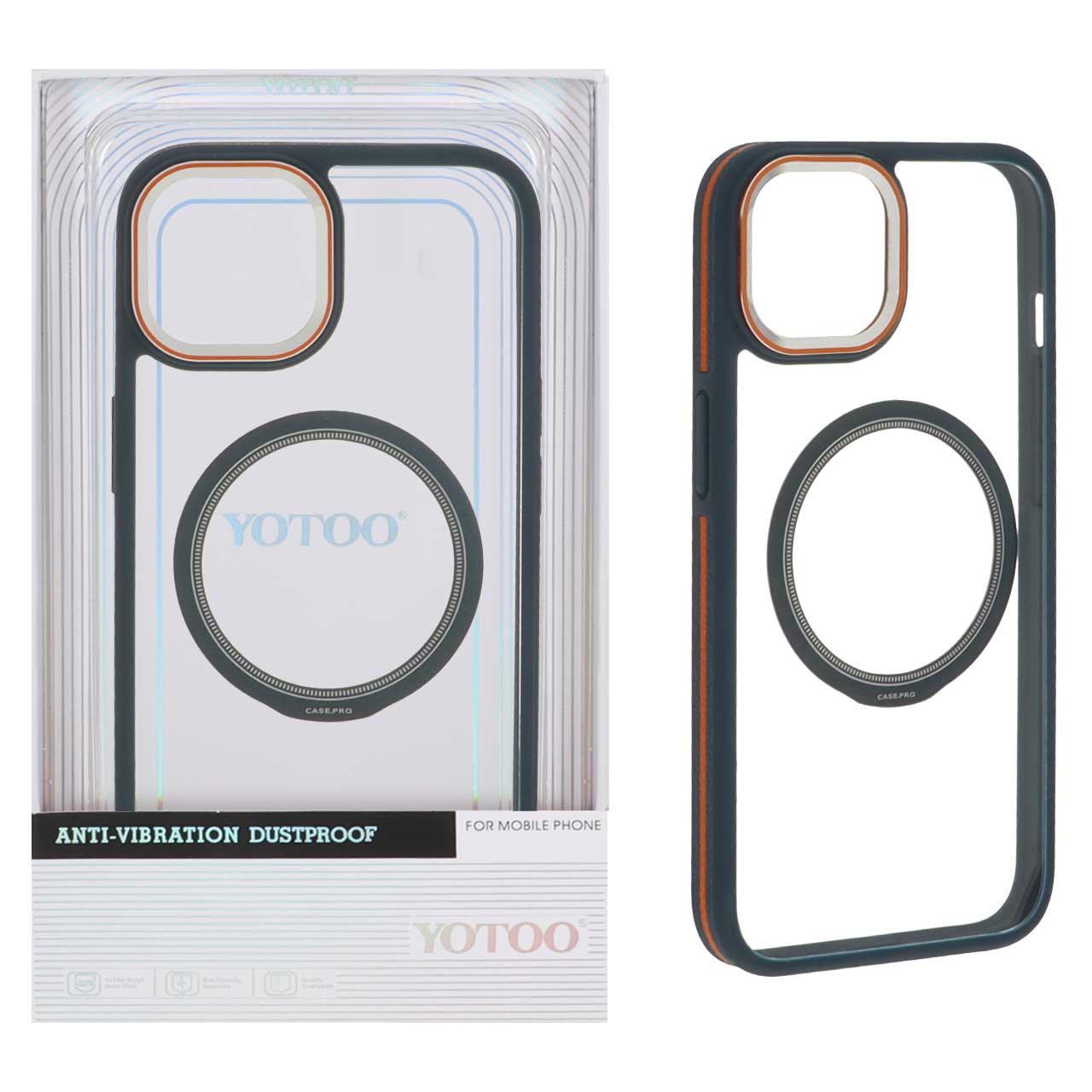 1521094 قاب اورجینال Yotoo شفاف MagSafe لنز فلزی Apple iPhone 13 / iPhone 14 - سرمه ای (پک دار) - NTC - تصویر 1