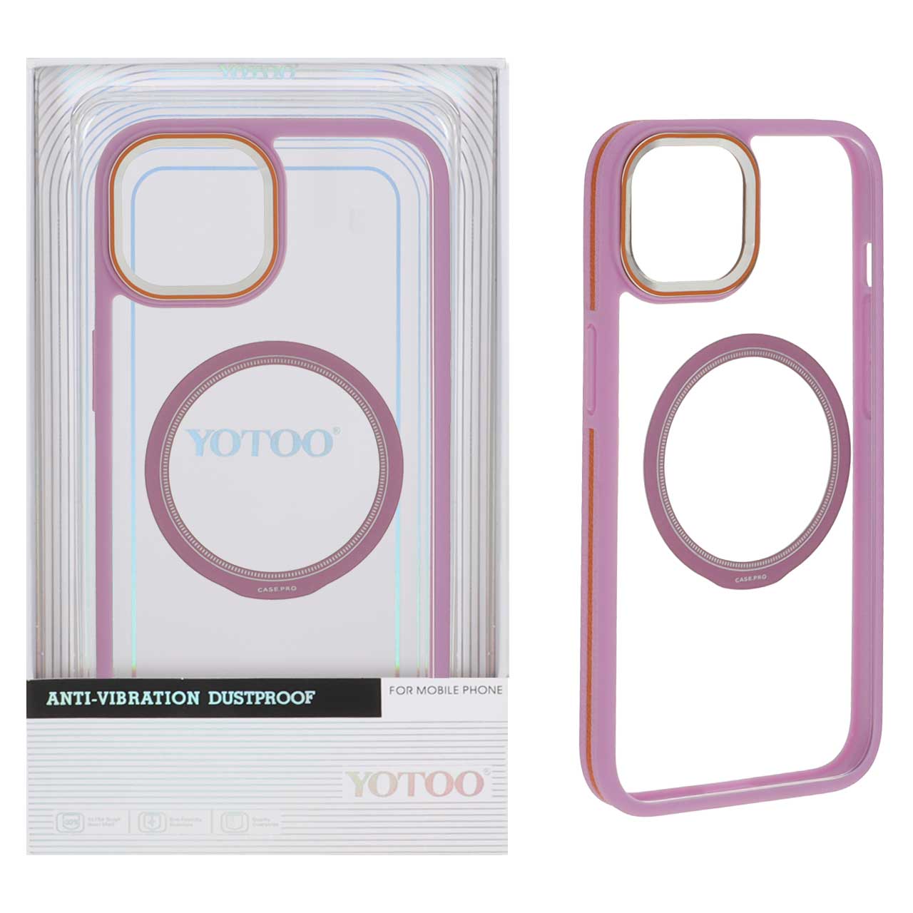 1521096 قاب اورجینال Yotoo شفاف MagSafe لنز فلزی Apple iPhone 13 / iPhone 14 - یاسی (پک دار) - NTC - تصویر 1