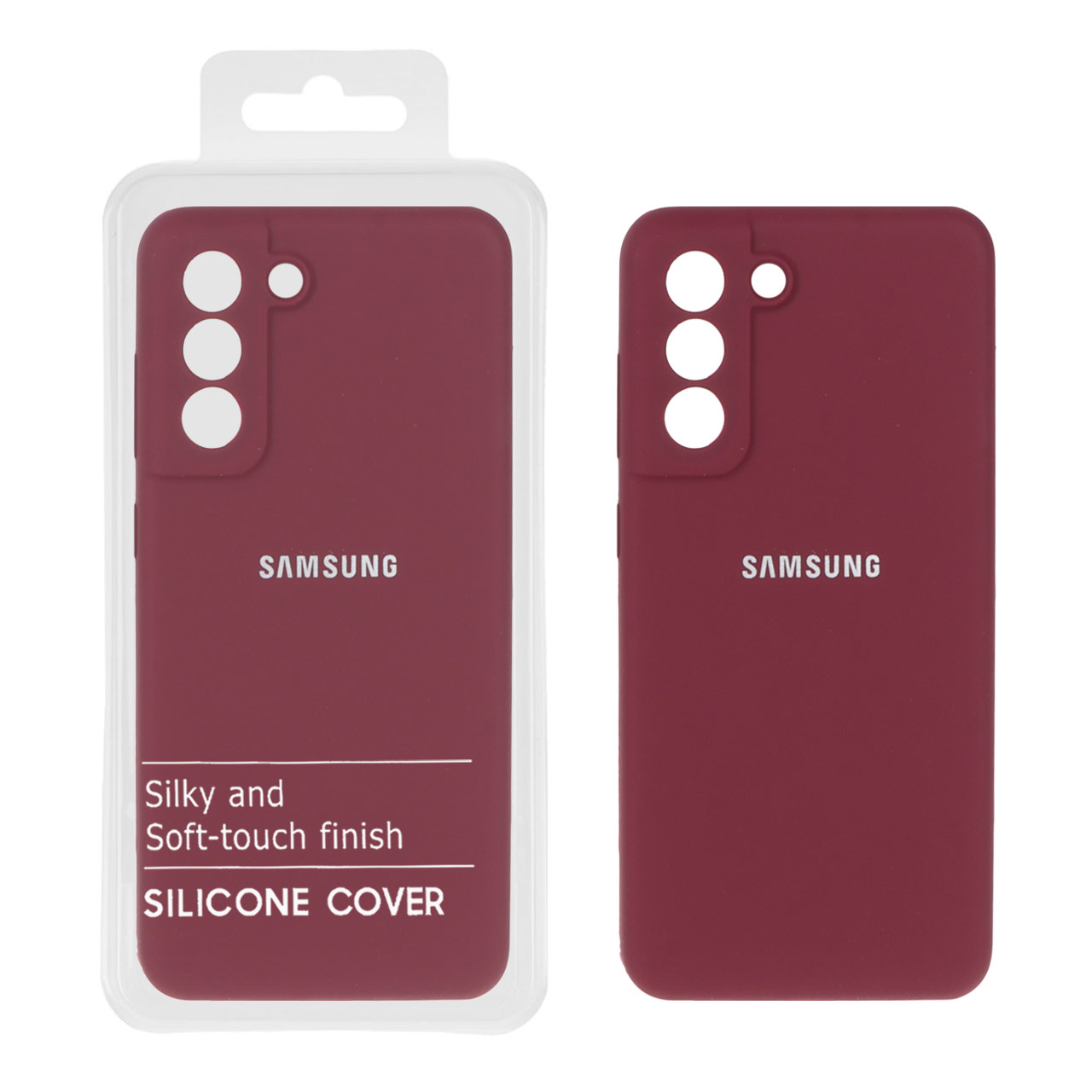 1521190 قاب سیلیکونی پاک کنی اورجینال درجه یک Samsung Galaxy S21 FE - زرشکی (پک دار) - NTC - تصویر 1