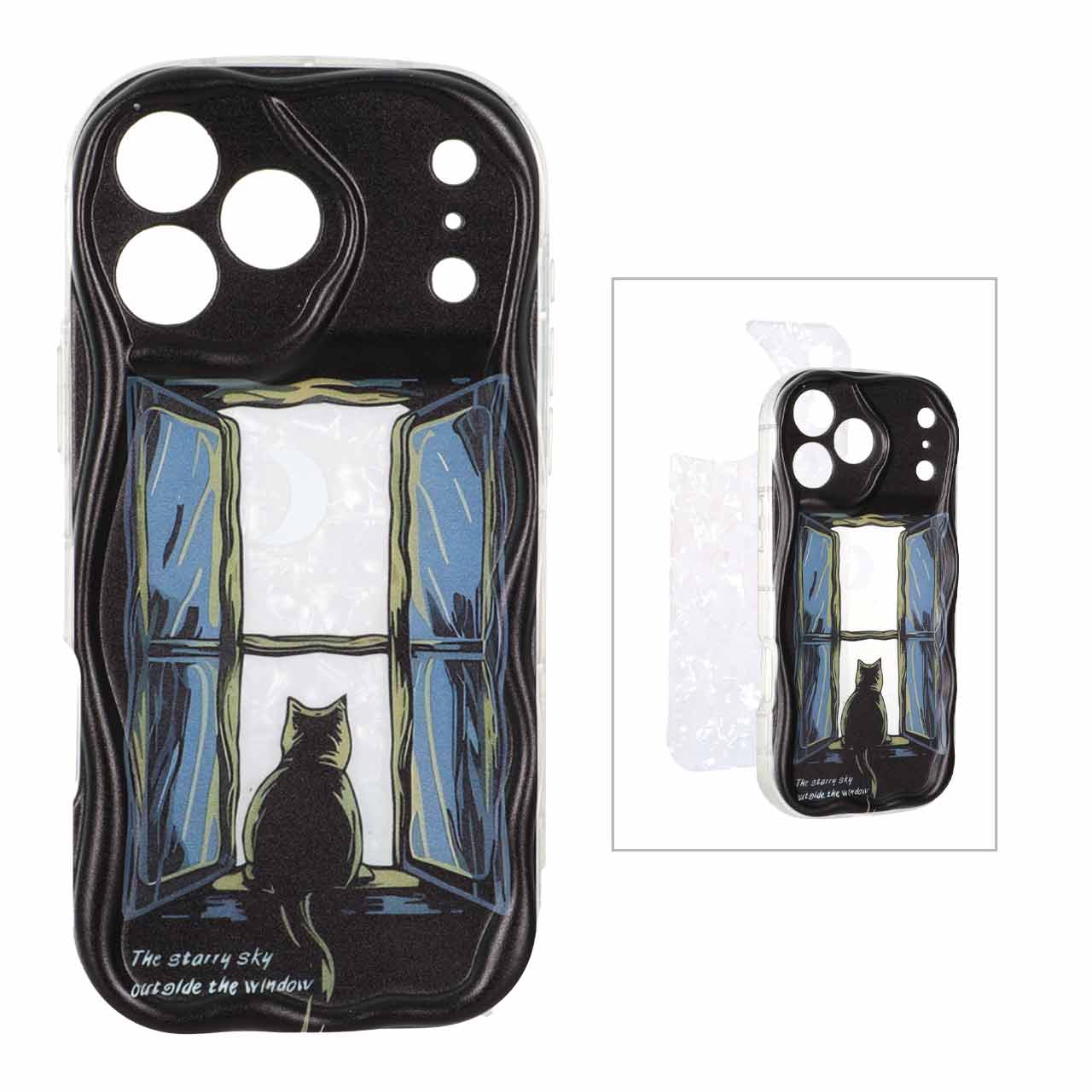 1521848 قاب کنگره ای ژله ای شفاف طرح دار با کاور ماربل Apple iPhone 17 Pro Max - کد 38 - تصویر 1