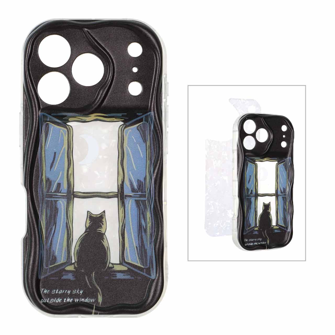 1521888 قاب کنگره ای ژله ای شفاف طرح دار با کاور ماربل Apple iPhone 17 Pro - کد 58 - تصویر 1