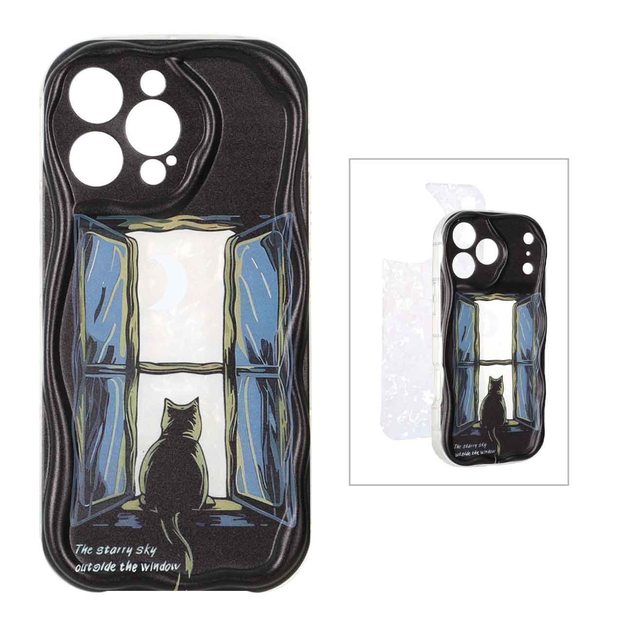 1521944 قاب کنگره ای ژله ای شفاف طرح دار با کاور ماربل Apple iPhone 14 Pro Max - کد 86 - تصویر 1