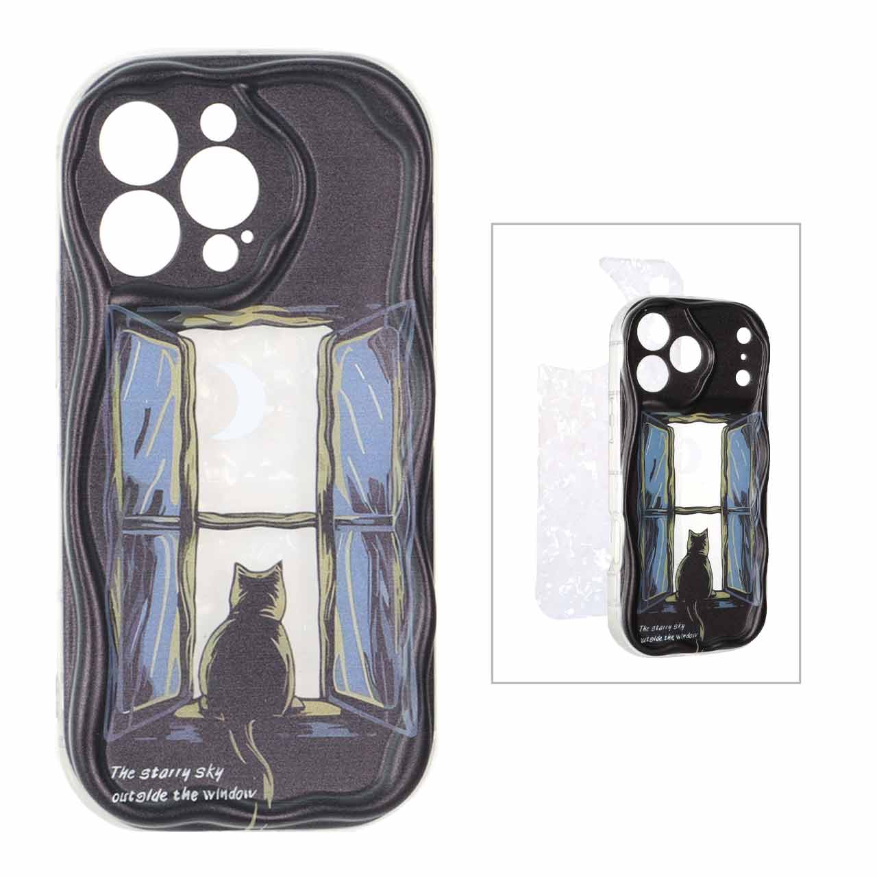 1521968 قاب کنگره ای ژله ای شفاف طرح دار با کاور ماربل Apple iPhone 13 Pro - کد 98 - تصویر 1