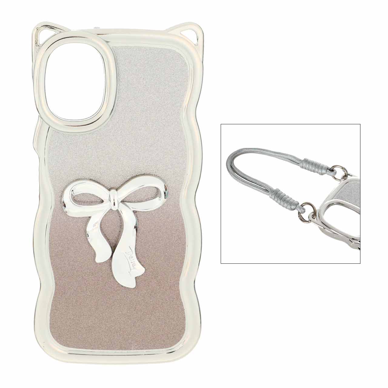 1522952 قاب کنگره ای اکلیلی پاپیون دار با بند مچی Samsung Galaxy A06 - رزگلد - تصویر 1