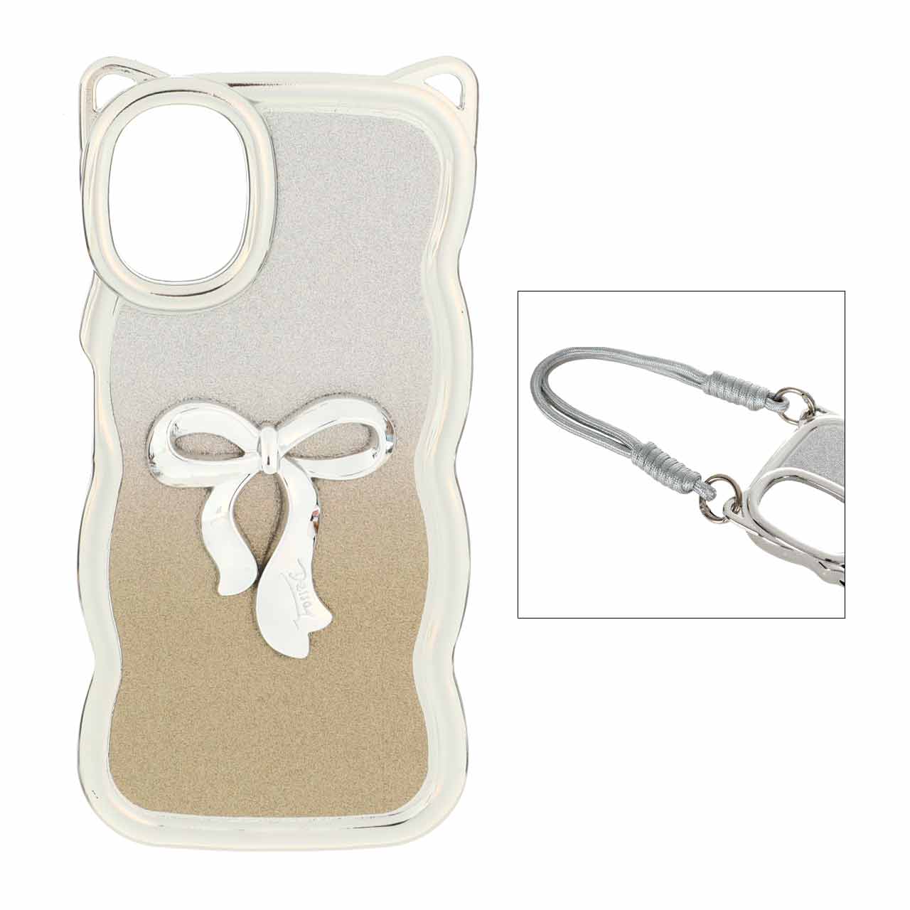 1522958 قاب کنگره ای اکلیلی پاپیون دار با بند مچی Samsung Galaxy A06 - طلایی - تصویر 1