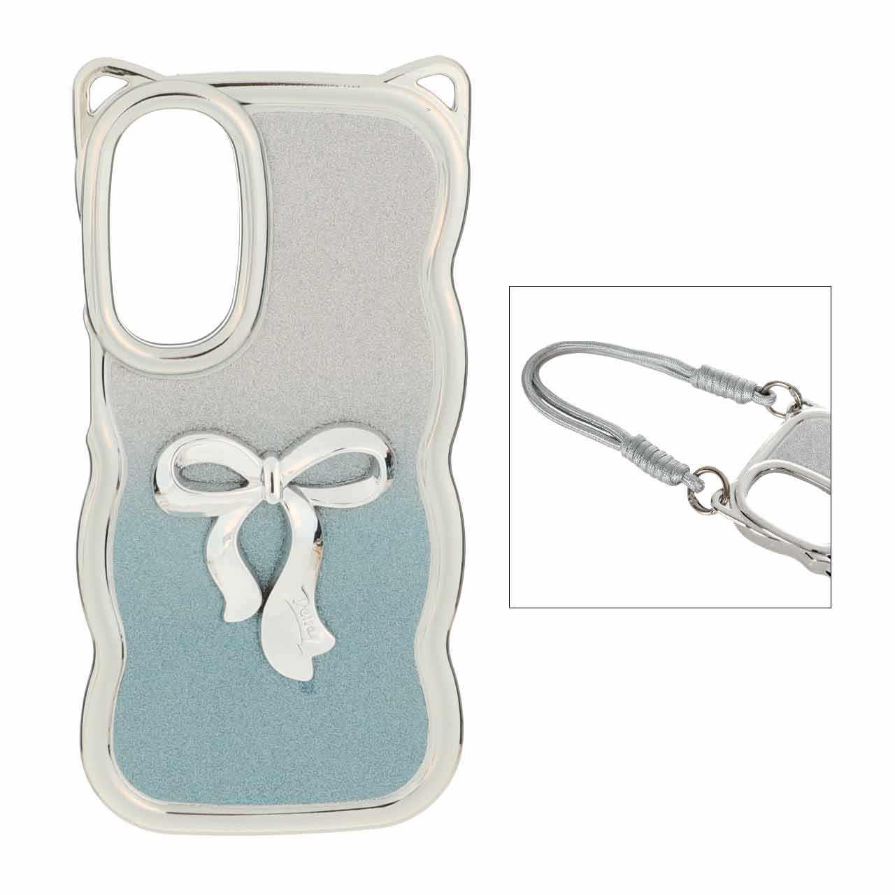 1522974 قاب کنگره ای اکلیلی پاپیون دار با بند مچی Samsung Galaxy A16 - آبی - تصویر 1