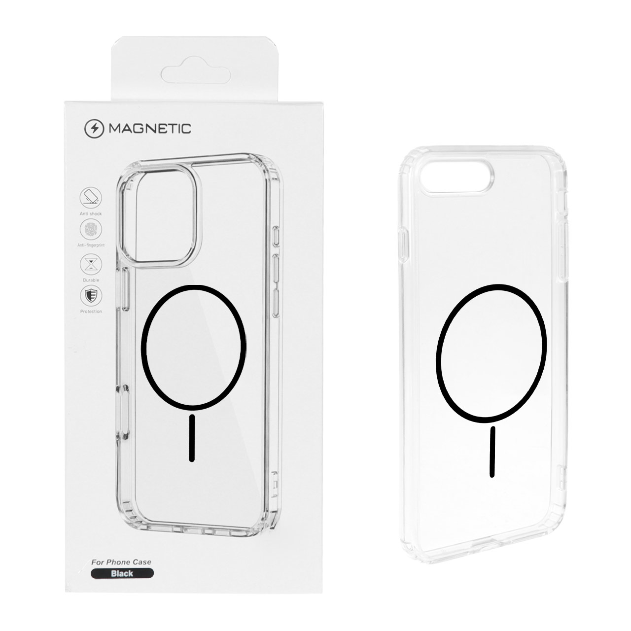 1523020 قاب اورجینال Magnetic دور ژله ای MagSafe مدل Apple iPhone 7 Plus / iPhone 8 Plus - مشکی (پک دار) - تصویر 1