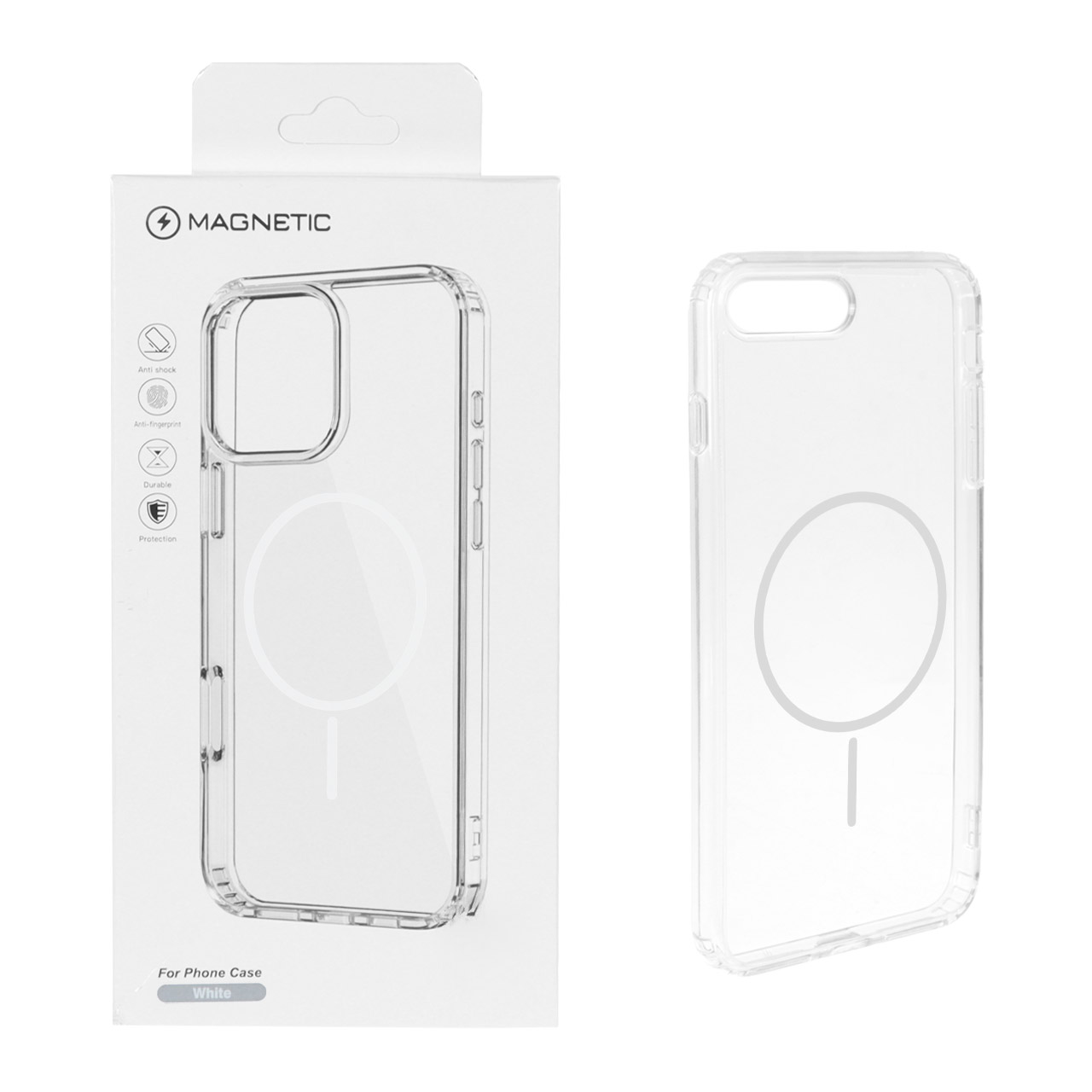 1523022 قاب اورجینال Magnetic دور ژله ای MagSafe مدل Apple iPhone 7 Plus / iPhone 8 Plus - سفید (پک دار) - تصویر 1