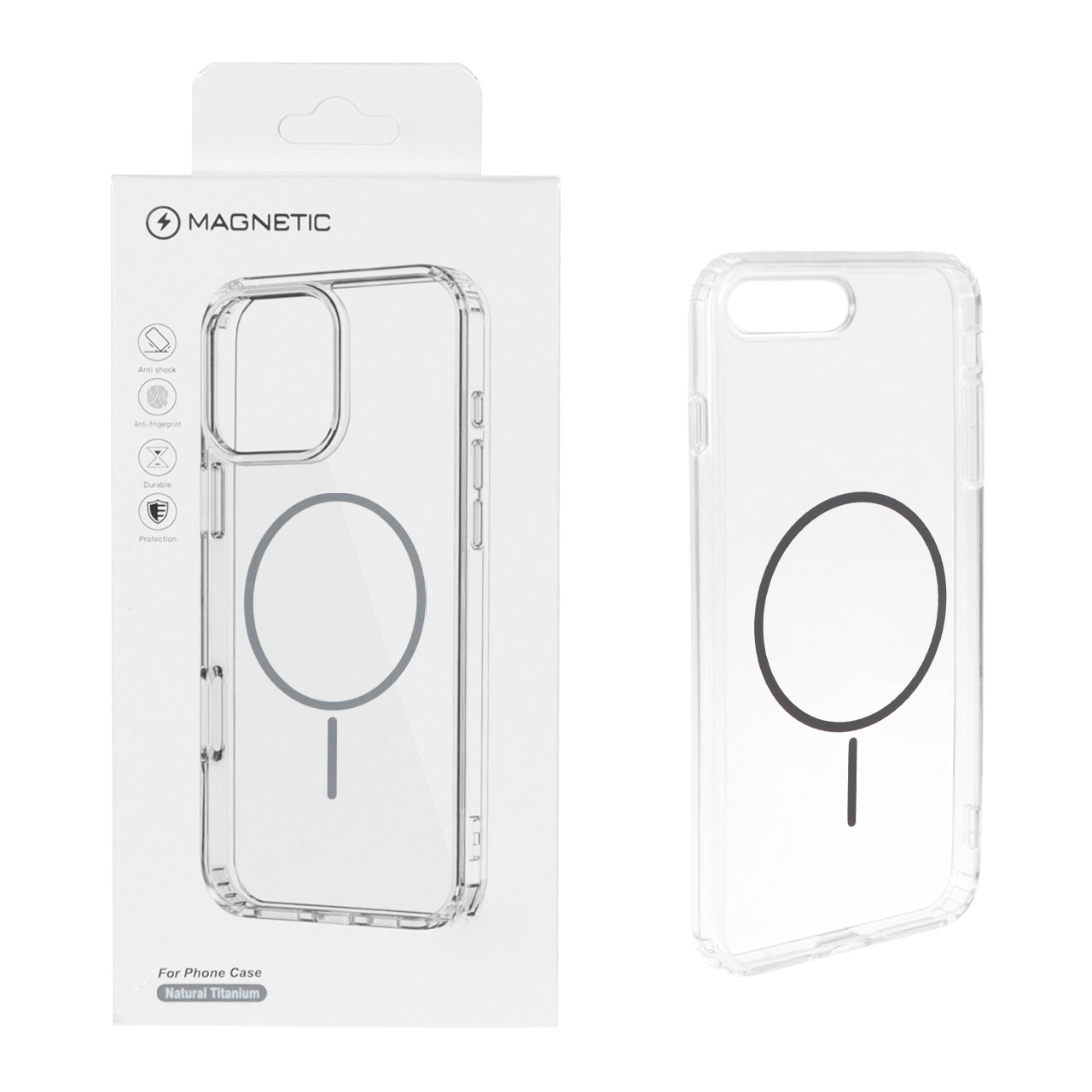 1523024 قاب اورجینال Magnetic دور ژله ای MagSafe مدل Apple iPhone 7 Plus / iPhone 8 Plus - خاکستری (پک دار) - تصویر 1