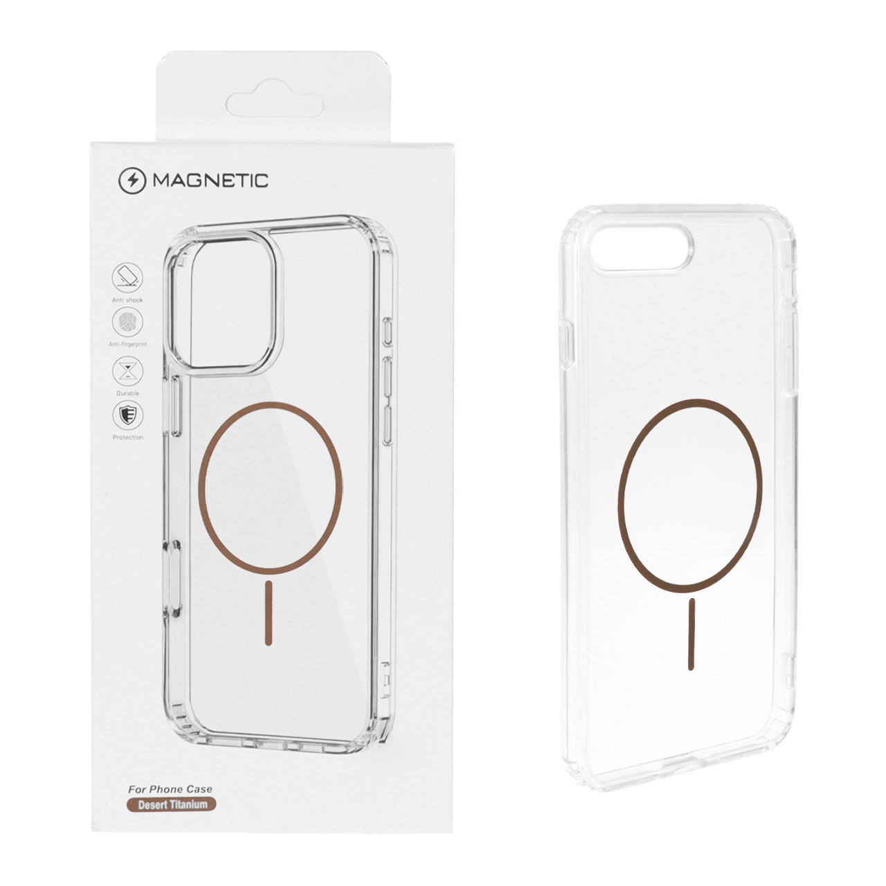 1523026 قاب اورجینال Magnetic دور ژله ای MagSafe مدل Apple iPhone 7 Plus / iPhone 8 Plus - صحرایی (پک دار) - تصویر 1