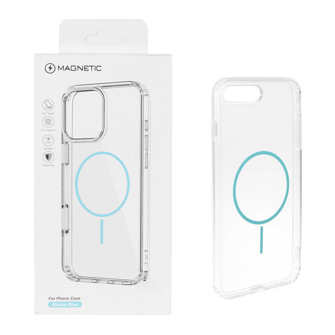 1523028 قاب اورجینال Magnetic دور ژله ای MagSafe مدل Apple iPhone 7 Plus / iPhone 8 Plus - آبی (پک دار) - تصویر 1