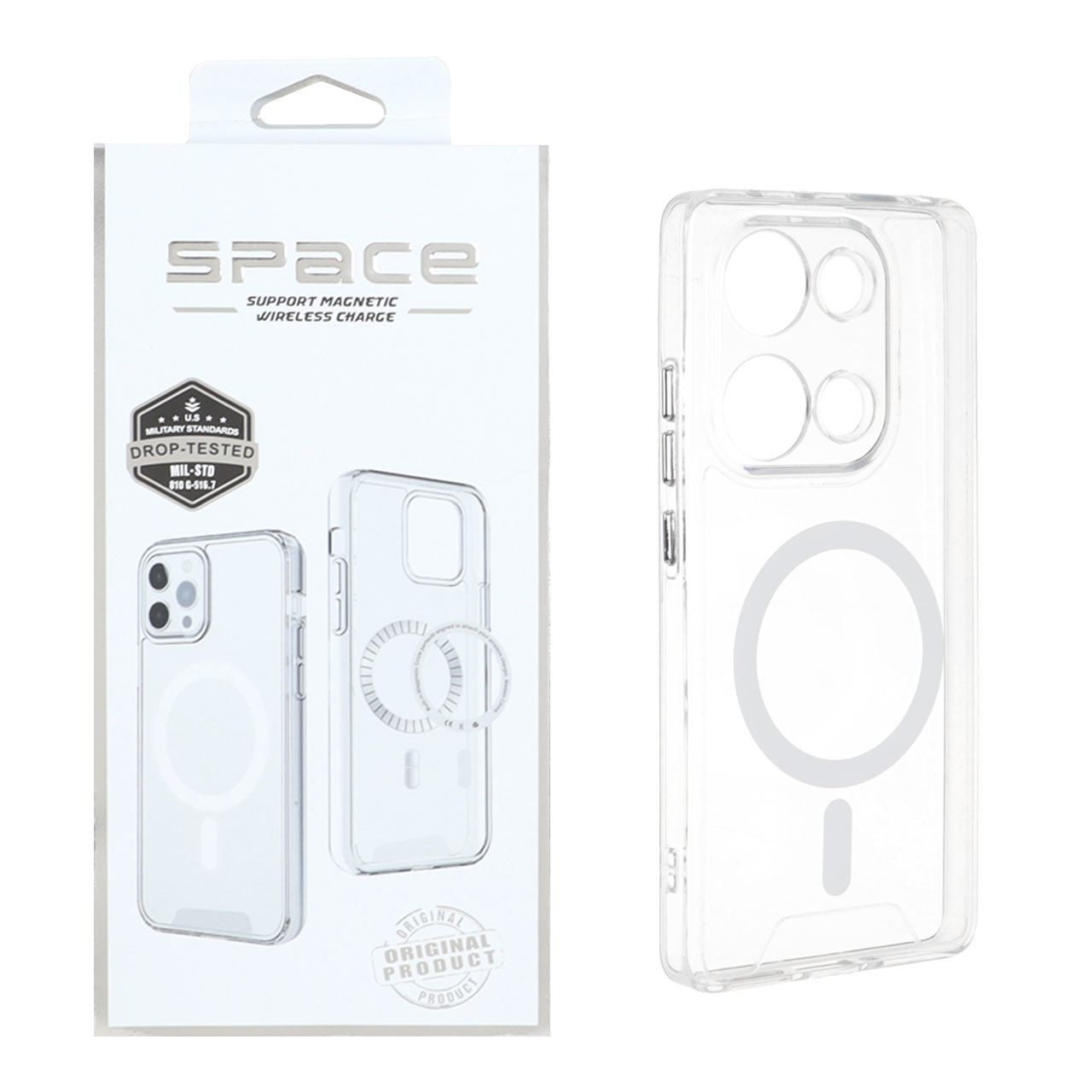 1523254 قاب اورجینال Space شفاف Magsafe مدل Xiaomi Redmi Note 14S / Note 13 Pro 4G / Poco M6 Pro 4G (پک دار) - تصویر 1