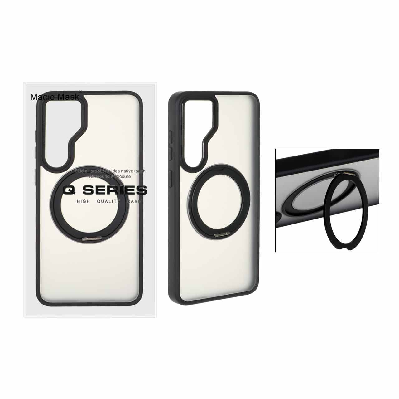 1526400 قاب اورجینال Magic Mask استند چرخشی Magsafe مدل Samsung Galaxy S25 FE - مشکی (پک دار) - تصویر 1