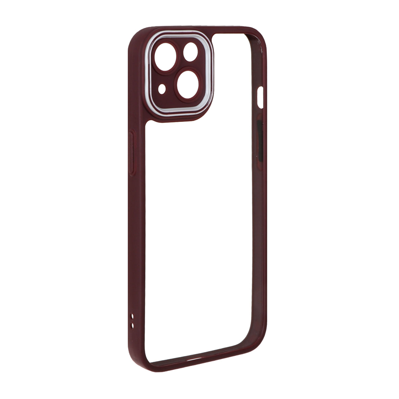 1527782 قاب شفاف دور رنگی محافظ لنز برجسته Apple iPhone 13 / iPhone 14 - زرشکی - تصویر 1