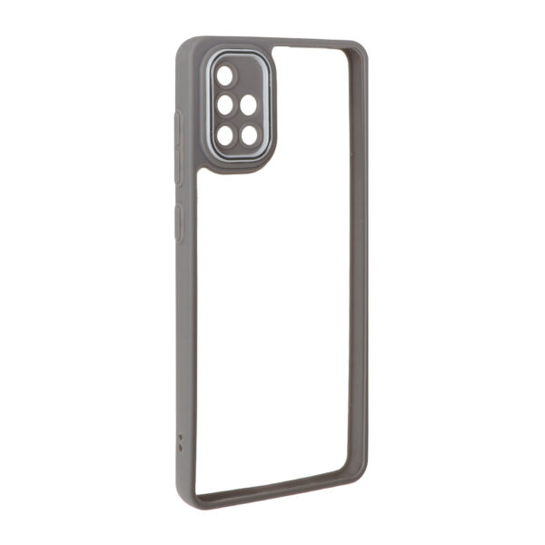 قاب شفاف دور رنگی محافظ لنز برجسته Samsung Galaxy A71 - طوسی