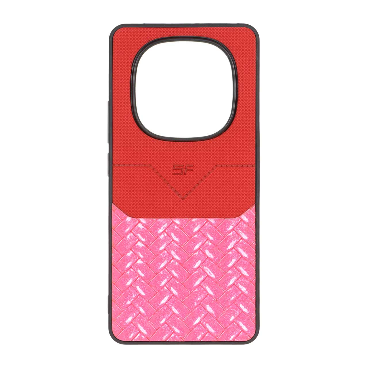 1528700 قاب دو تکه سوزنی حصیری شاین Xiaomi Redmi Note 14 Pro 4G - قرمز - تصویر 1