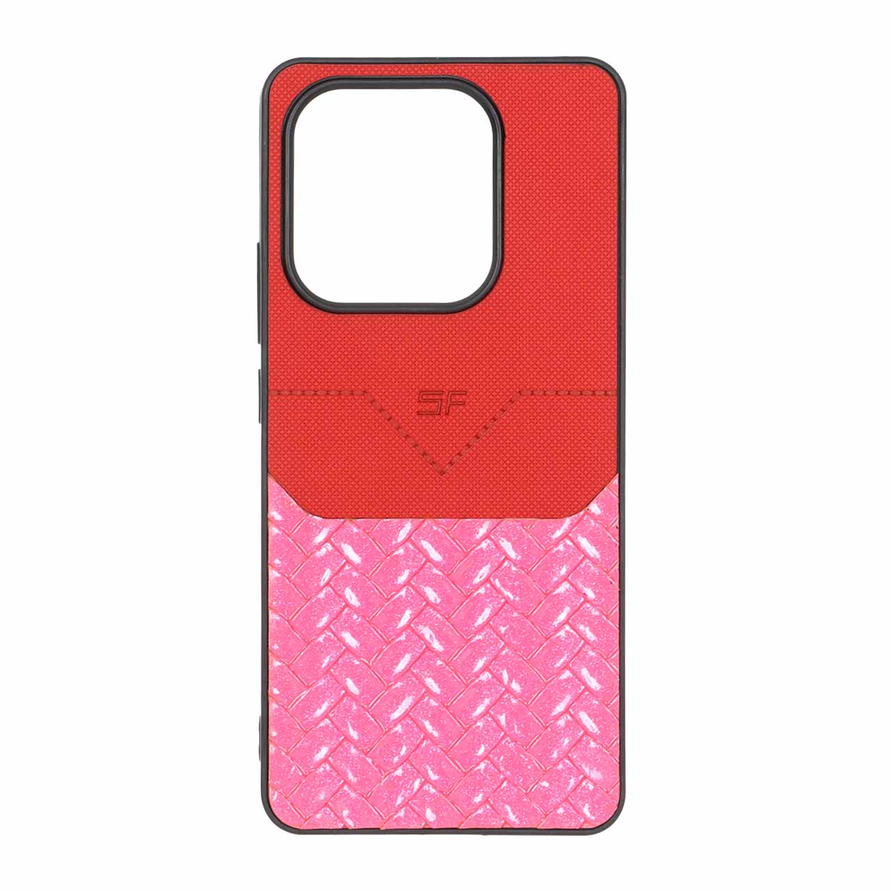 1528780 قاب دو تکه سوزنی حصیری شاین Xiaomi Redmi Note 14 4G - قرمز - تصویر 1