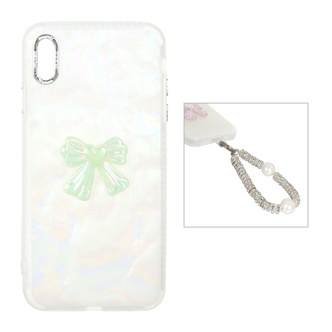 1529002 قاب ماربل مات پاپیون صدفی با دستبند آویز Apple iPhone X Max / iPhone XS Max - زرد - MPS - تصویر 1