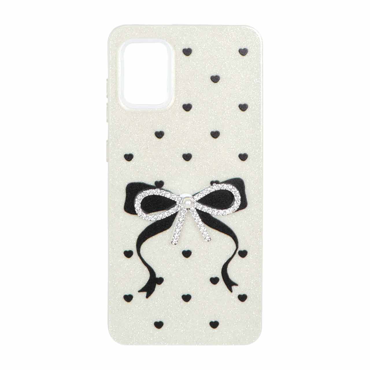 1529480 قاب اکلیلی پاپیون نگین دار مرواریدی Samsung Galaxy A31 - کرم - تصویر 1