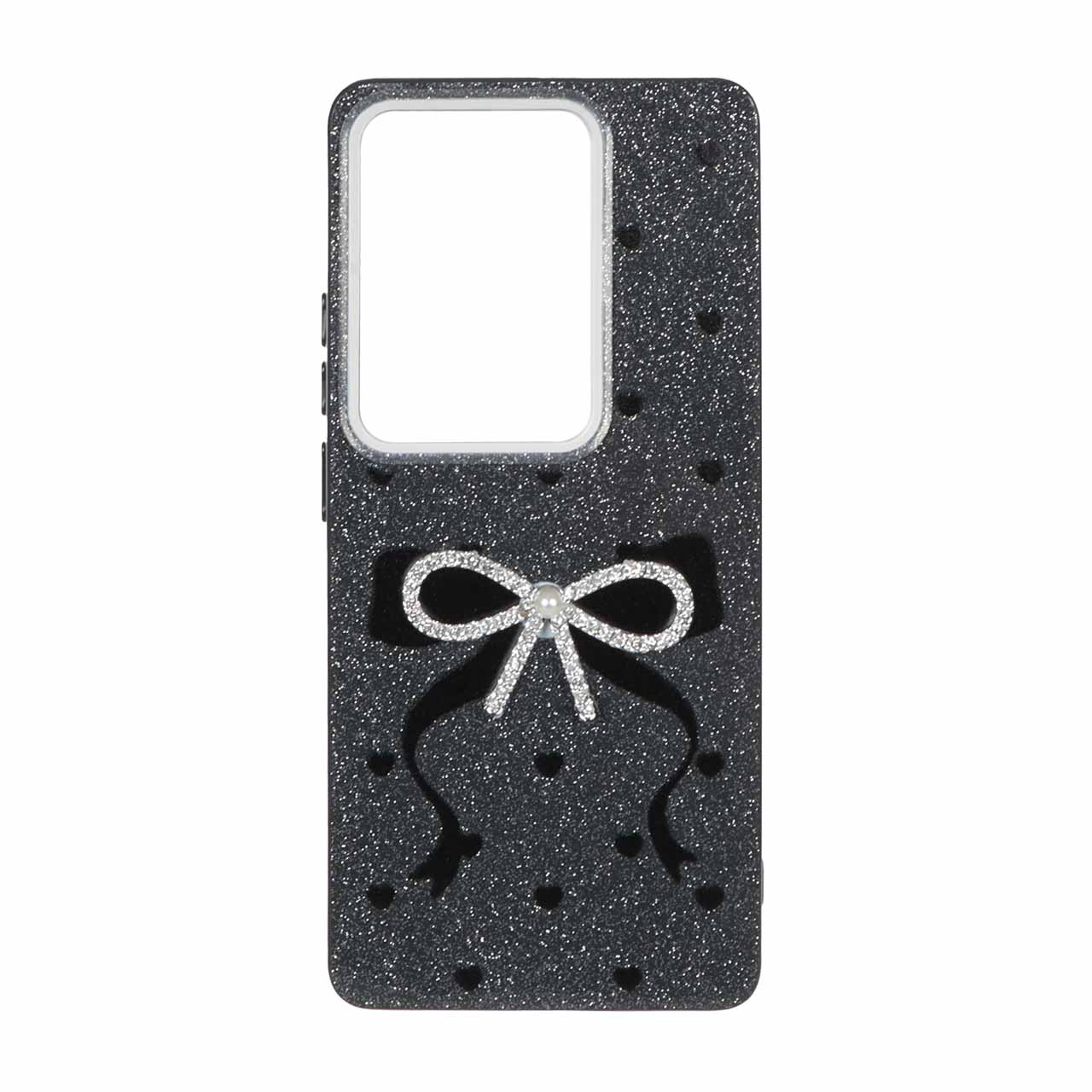 1529548 قاب اکلیلی پاپیون نگین دار مرواریدی Xiaomi Redmi Note 14S / Note 13 Pro 4G / Poco M6 Pro 4G - مشکی - تصویر 1