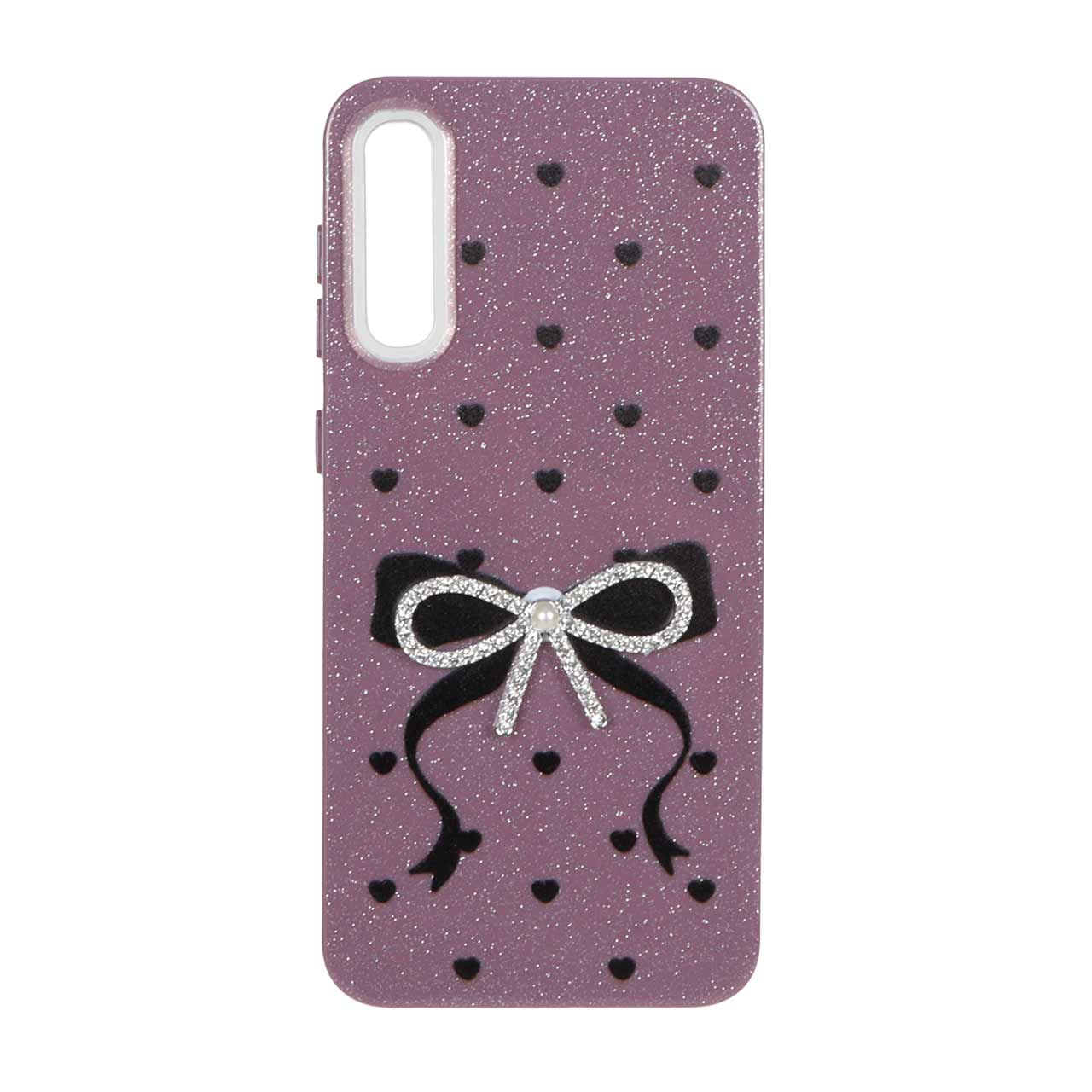 1529702 قاب اکلیلی پاپیون نگین دار مرواریدی Samsung Galaxy A50 / A50s / A30s - بنفش - تصویر 1