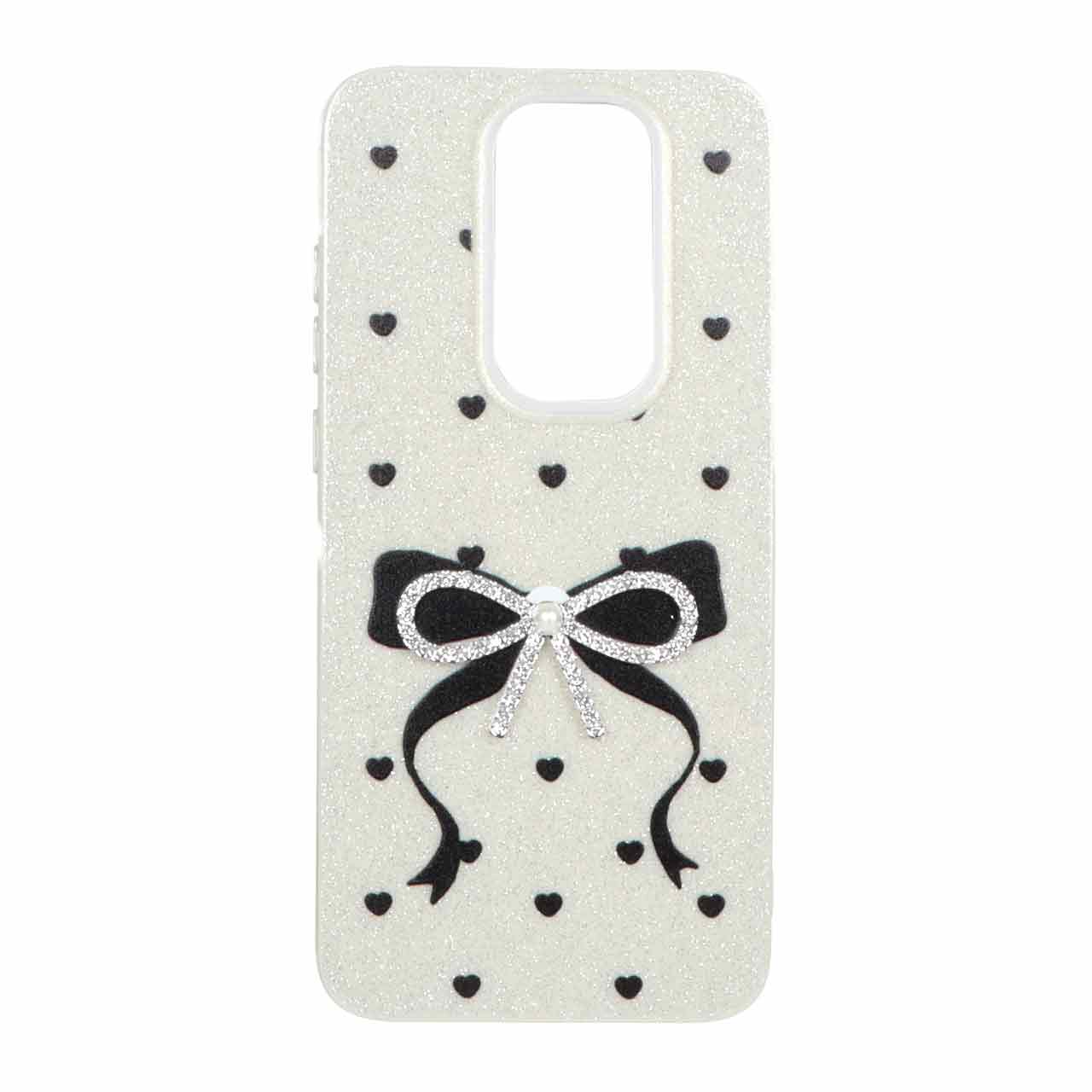 1529746 قاب اکلیلی پاپیون نگین دار مرواریدی Xiaomi Redmi Note 8 Pro - کرم - تصویر 1