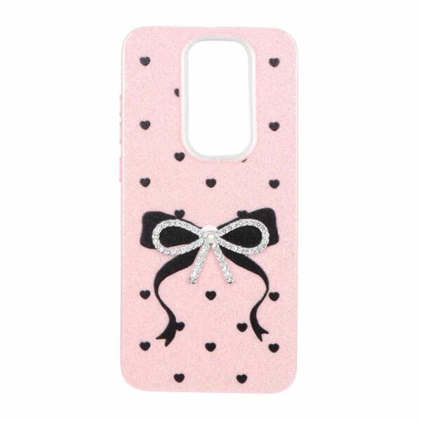 قاب اکلیلی پاپیون نگین دار مرواریدی Xiaomi Redmi Note 8 Pro - صورتی