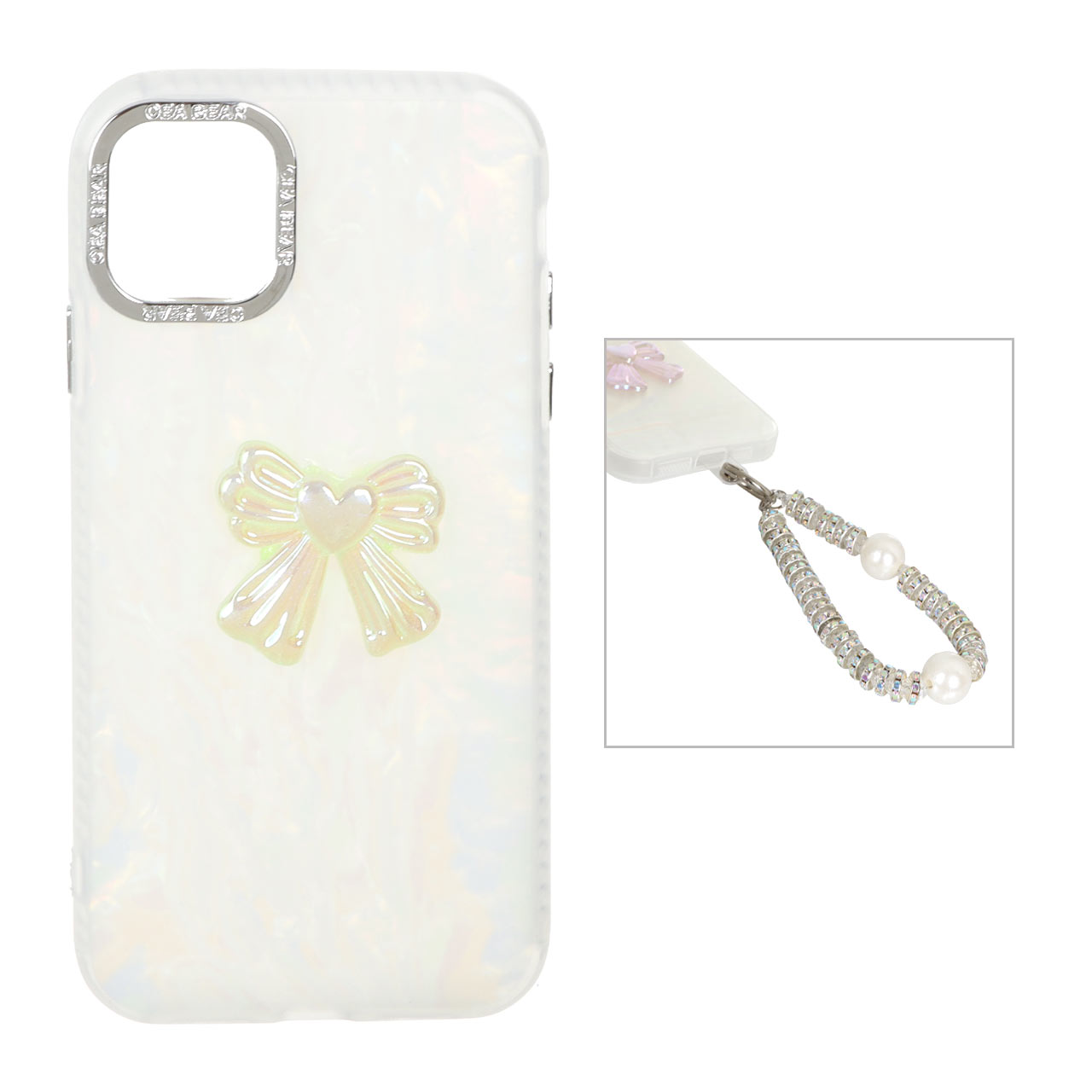 1530290 قاب ماربل مات پاپیون صدفی با دستبند آویز Apple iPhone 11 - زرد - MPS - تصویر 1