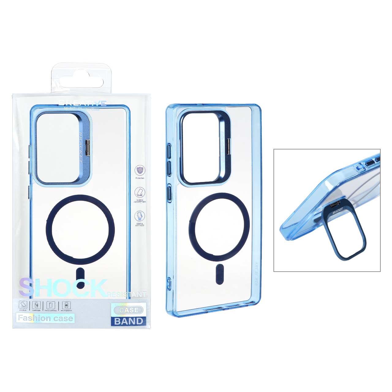 1530452 قاب اورجینال Bracket کریستالی MagSafe لنز آلومینیومی Samsung Galaxy S25 Ultra - آبی (پک دار) - تصویر 1