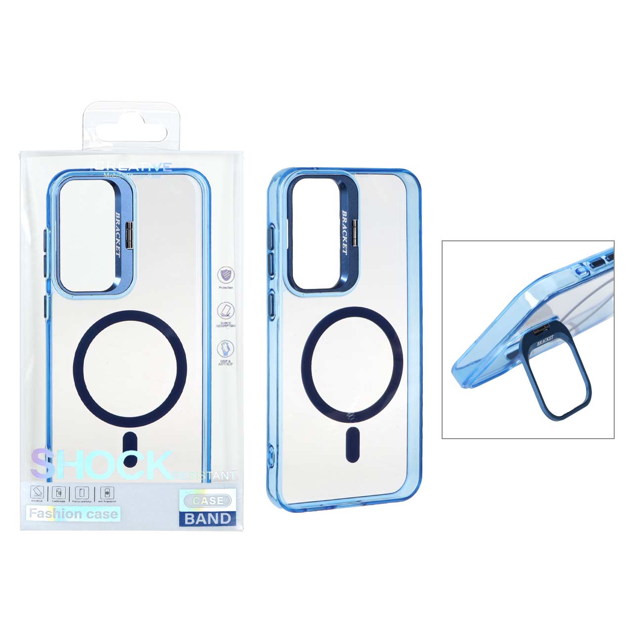 1530482 قاب اورجینال Bracket کریستالی MagSafe لنز آلومینیومی Samsung Galaxy S23 FE - آبی (پک دار) - تصویر 1