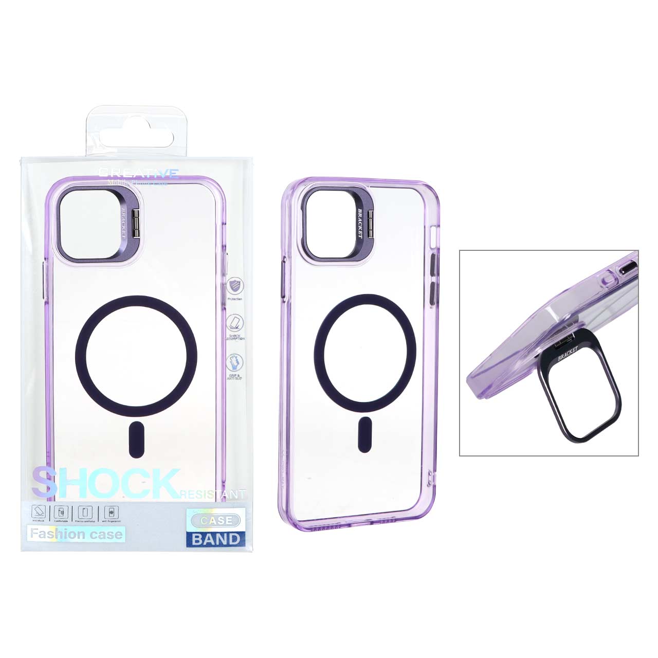 1530560 قاب اورجینال Bracket کریستالی MagSafe لنز آلومینیومی Apple iPhone 11 Pro Max - بنفش (پک دار) - تصویر 1